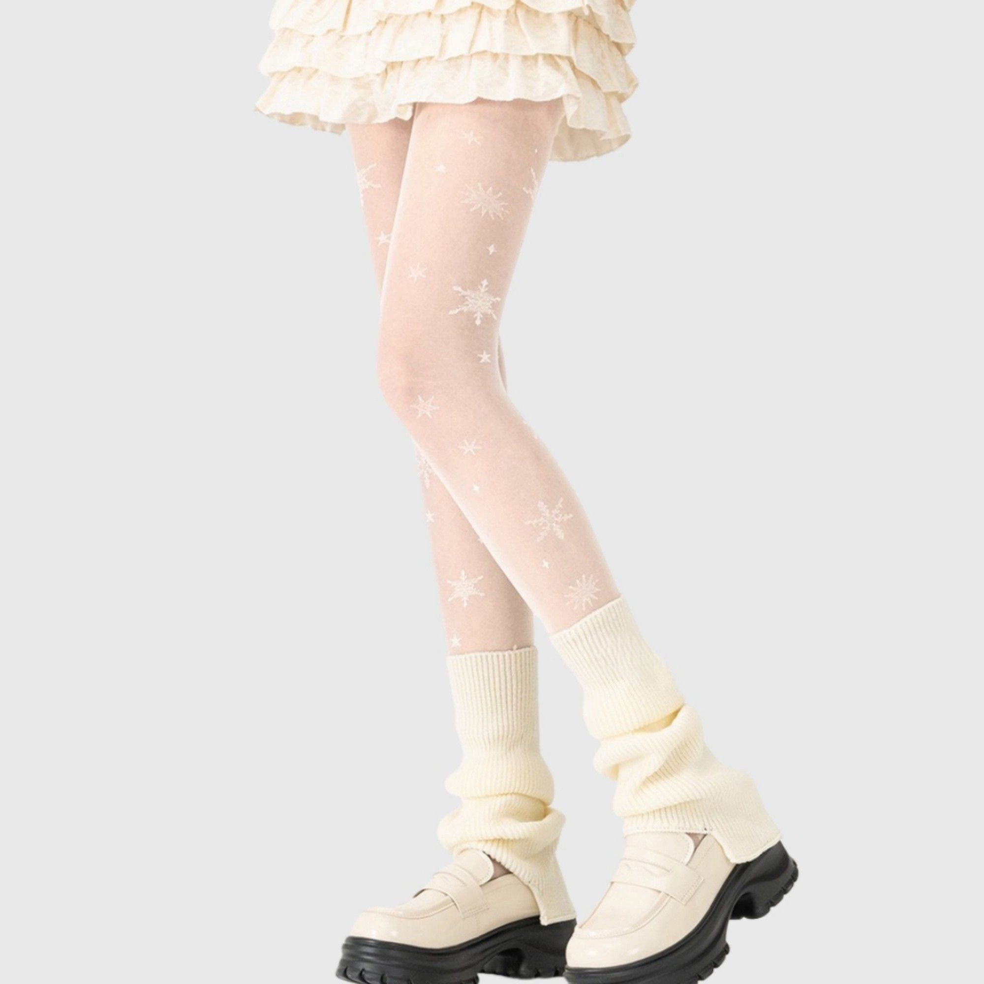 Anna-Kaci Sheer Star Pattern Tights with Soft Stretch Fit and Delicate Allover Celestial Design for Stylish Everyday Legwear