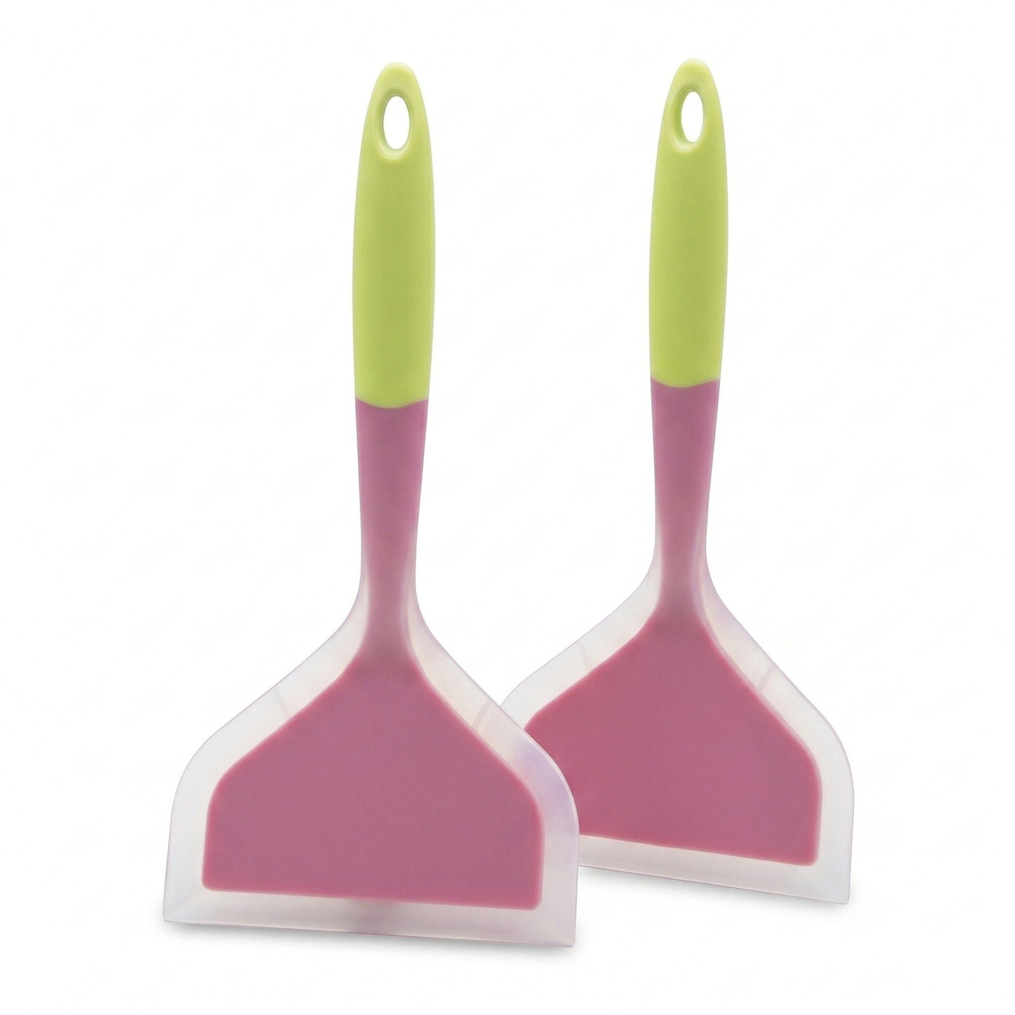 2-Piece Silicone Bench Scraper Set with Flexible Edge and Hanging Handles