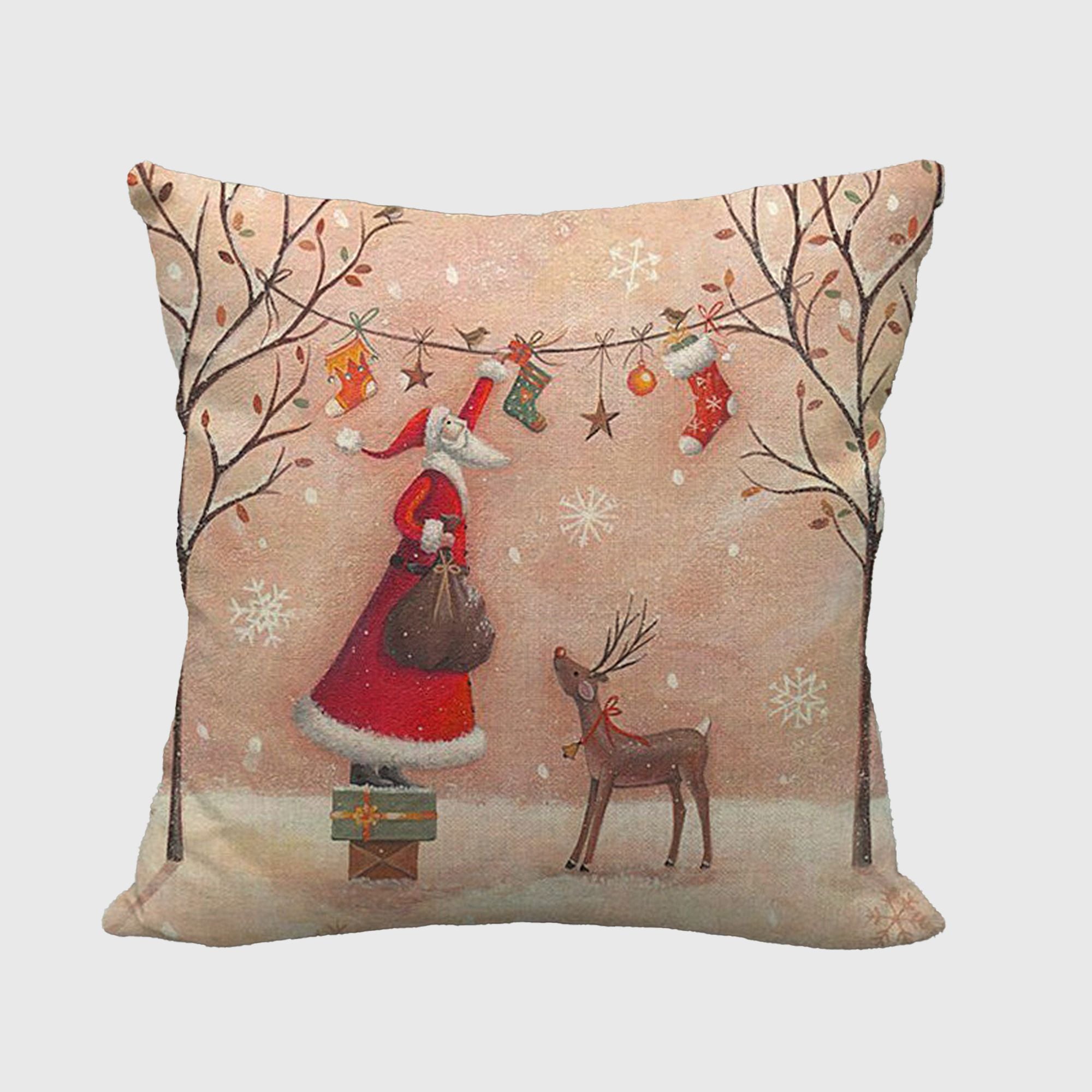Anna-Kaci Vintage Winter Throw Comfortable Pillow Cover 18x18in