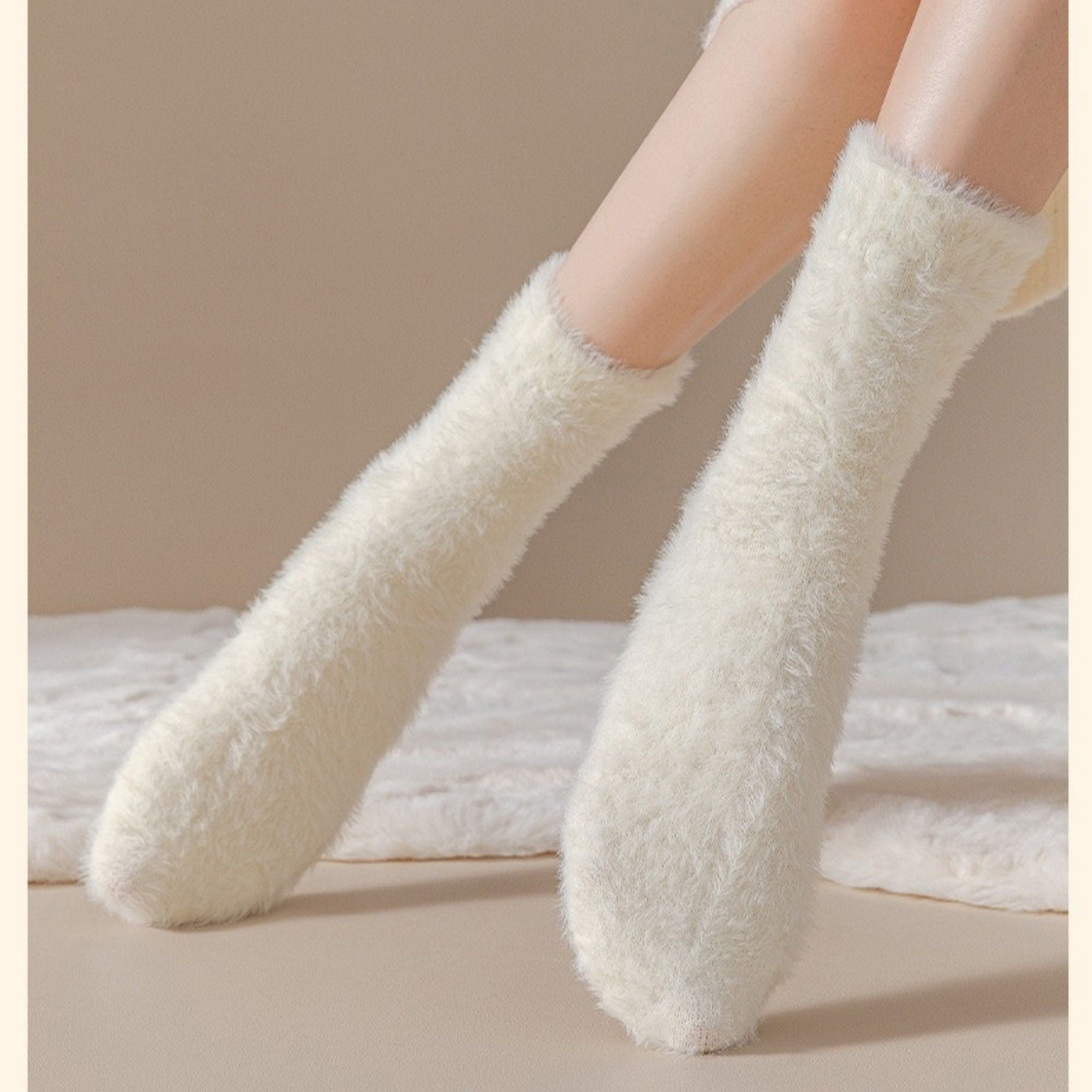 Anna-Kaci Women's 3-Pair Ultra-Plush Fuzzy Crew Socks with Soft Textured Finish US 5¨C10