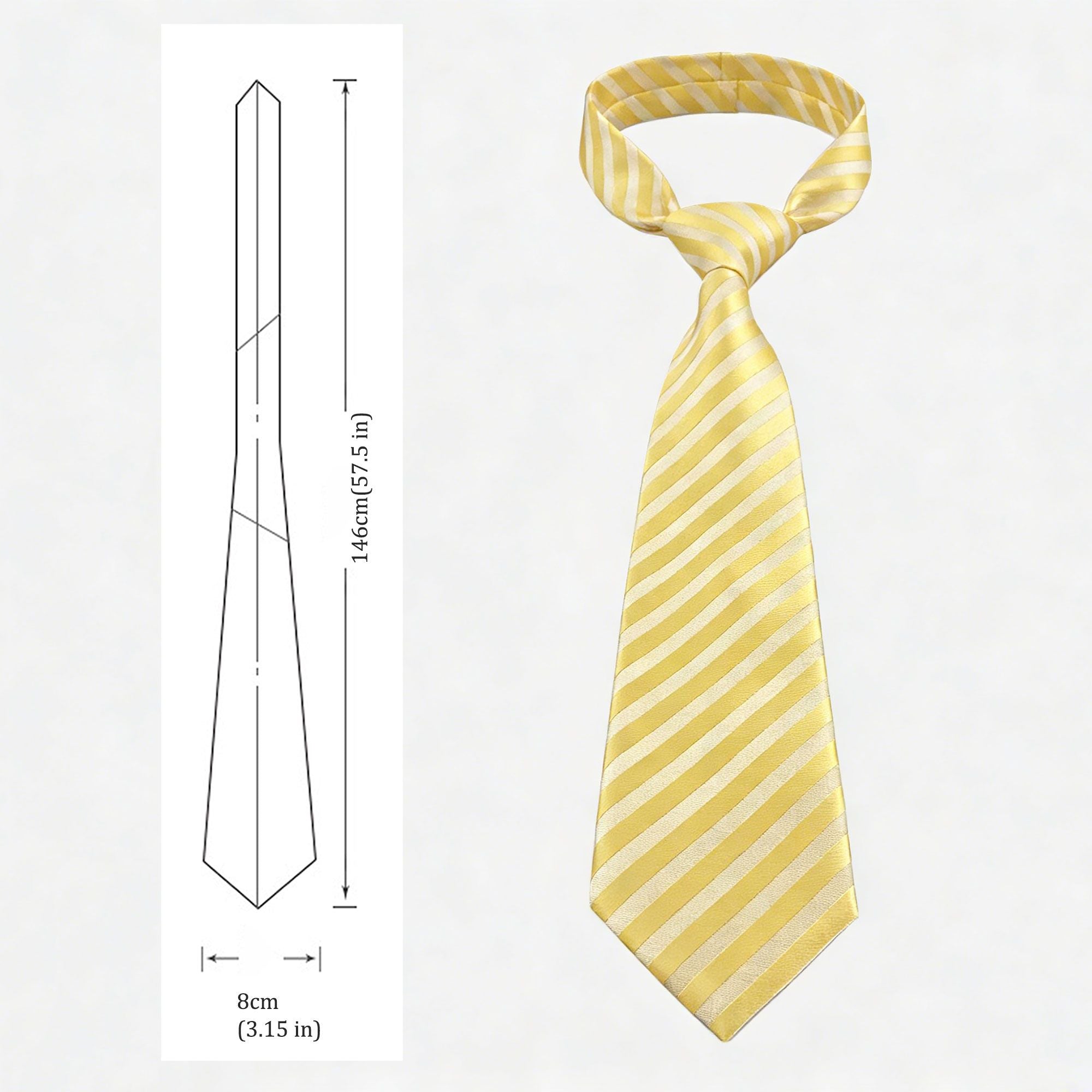 Anna-Kaci Men's Diagonal Stripe Polyester Tie - Formal Necktie for Business, Weddings & Stylish Daily Wear