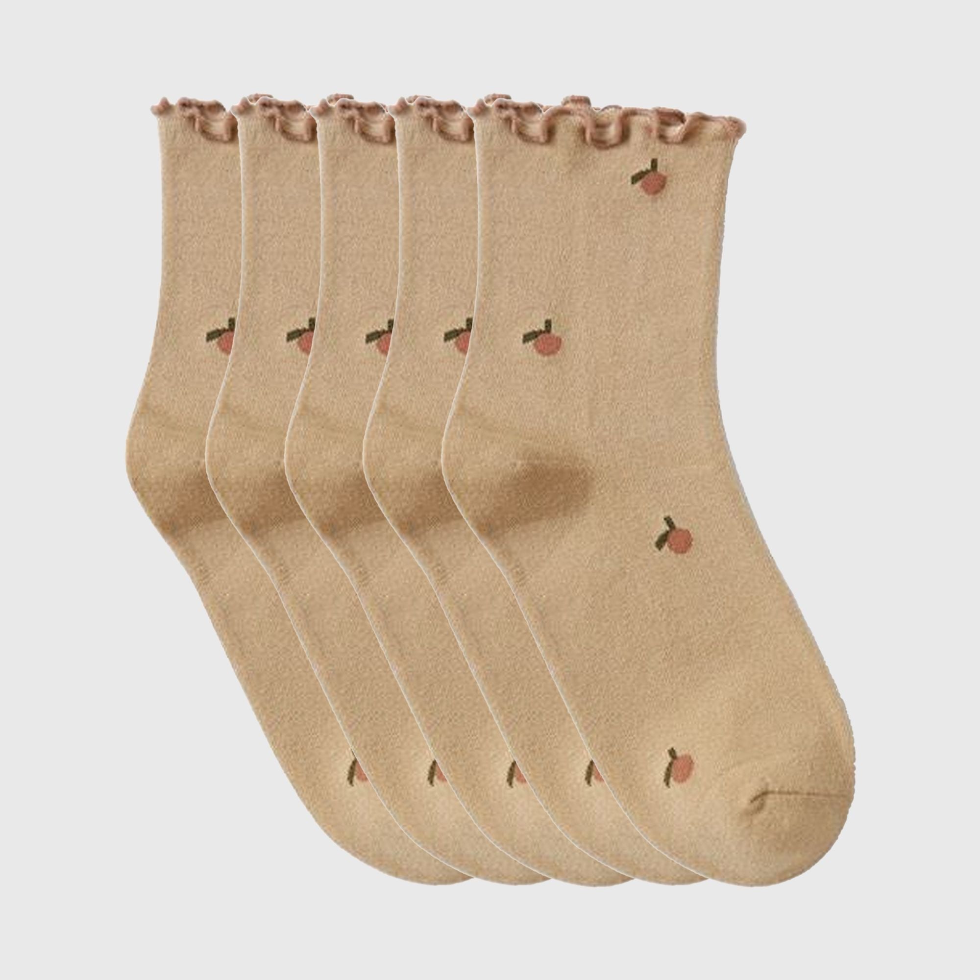 Anna-Kaci Women's Summer Floral Ruffle-Edge Ankle Socks 5Pk