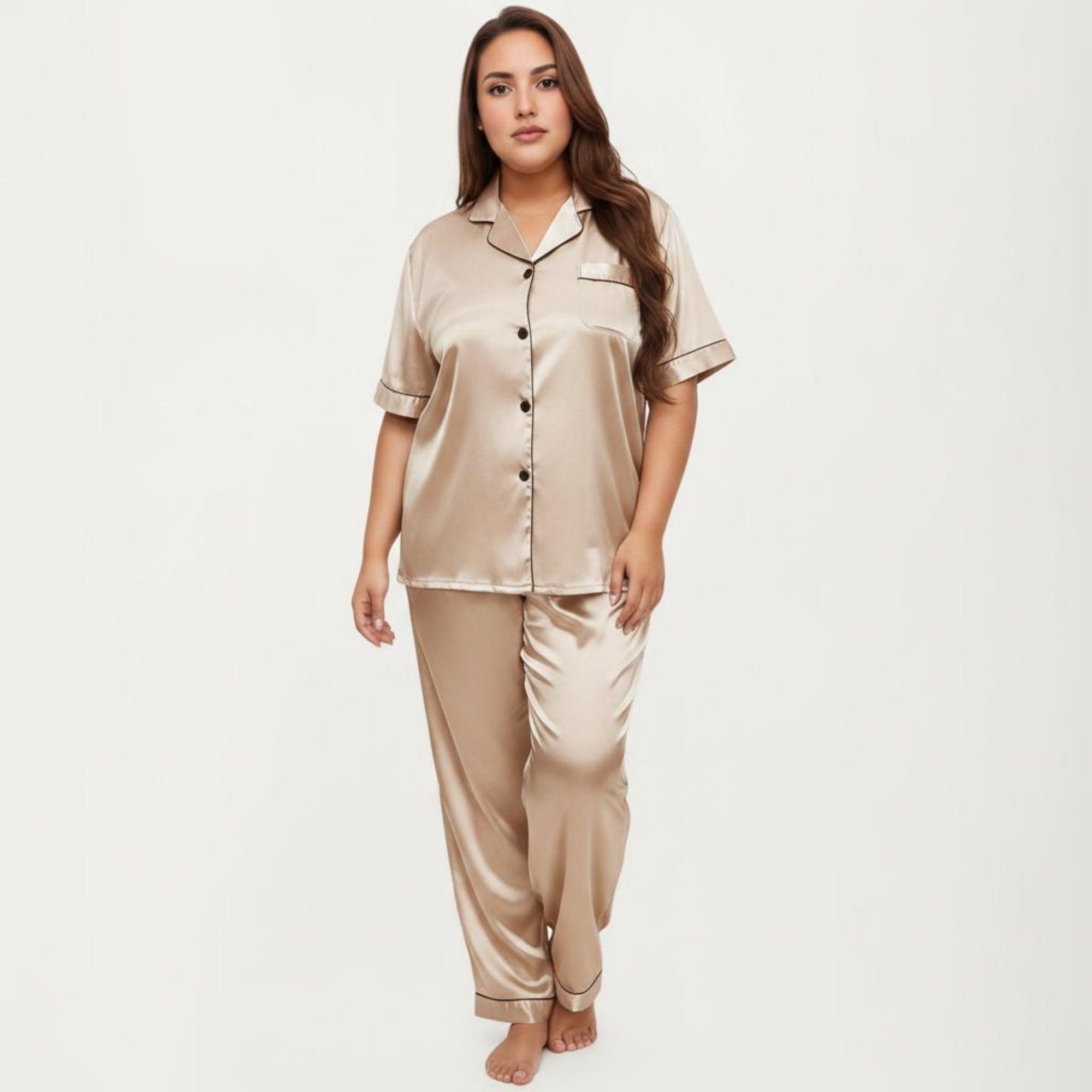Anna-Kaci Lounge Women's Plus Size 2-Piece Floral Kimono Robe Set with Short Sleeve Open Front Longline Cover Up and Matching Inner Dress