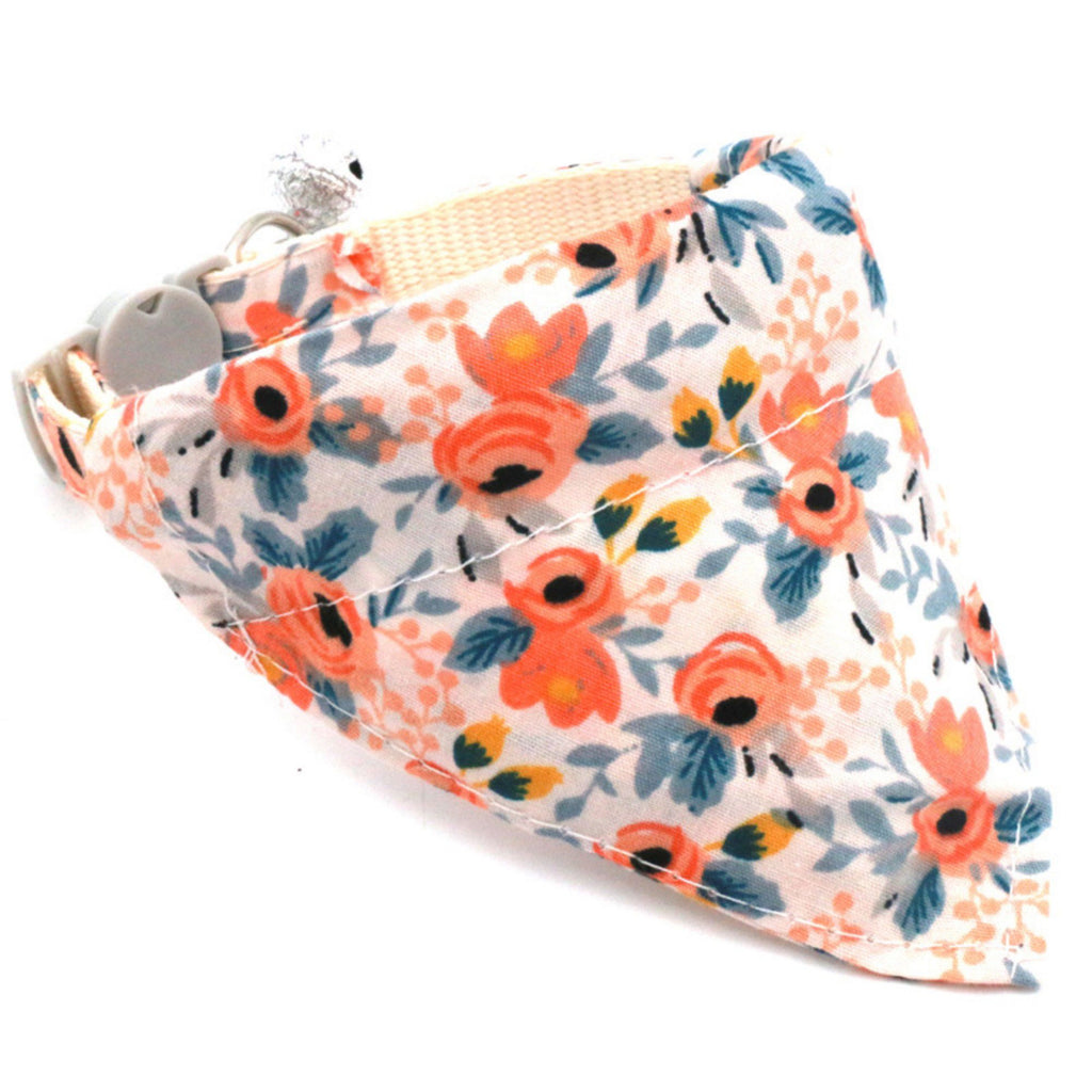 Floral Print Pet Bandana, Soft Cotton Flower Pattern Scarf Collar for Small Medium Dogs Cats