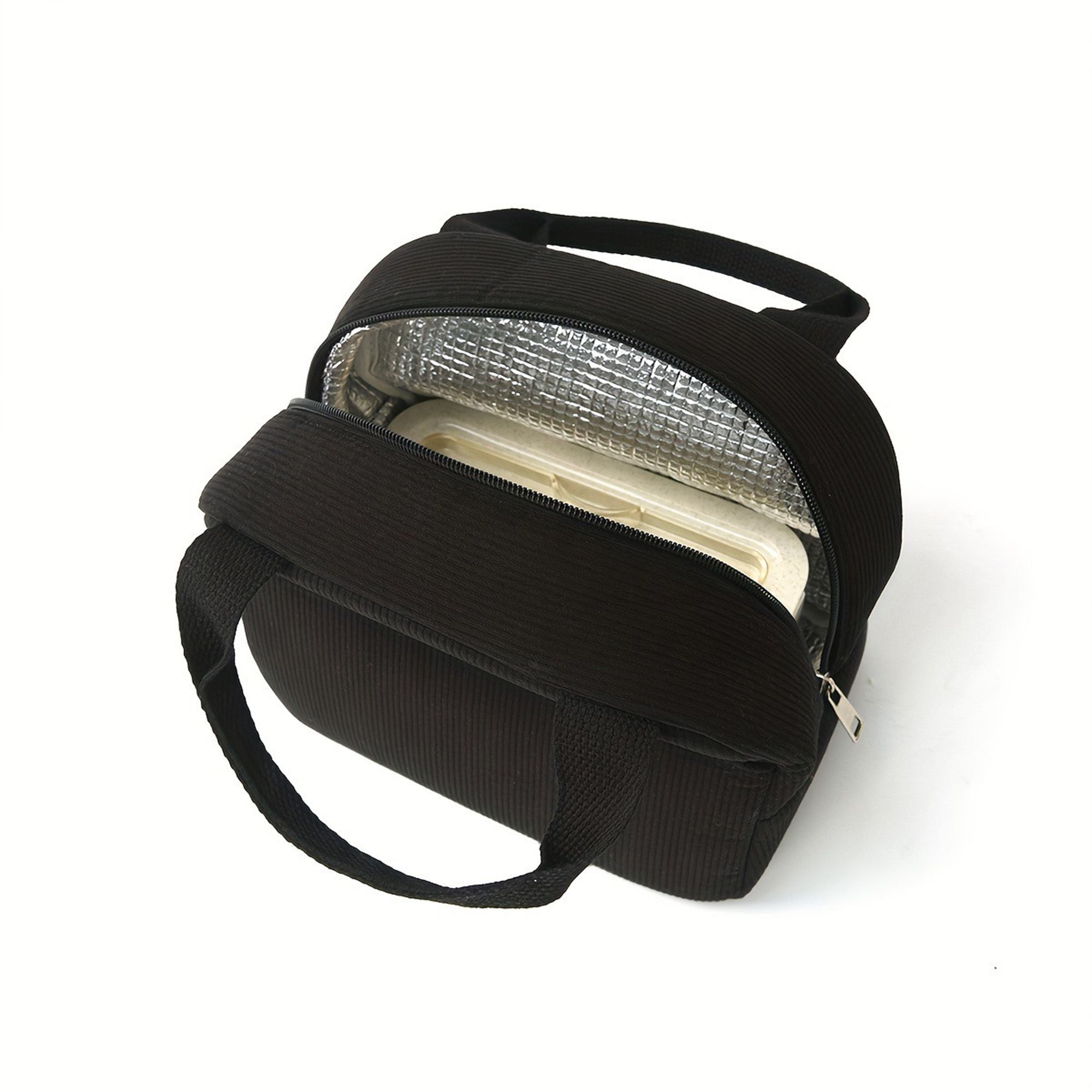 Insulated Corduroy Lunch Bag with Handle