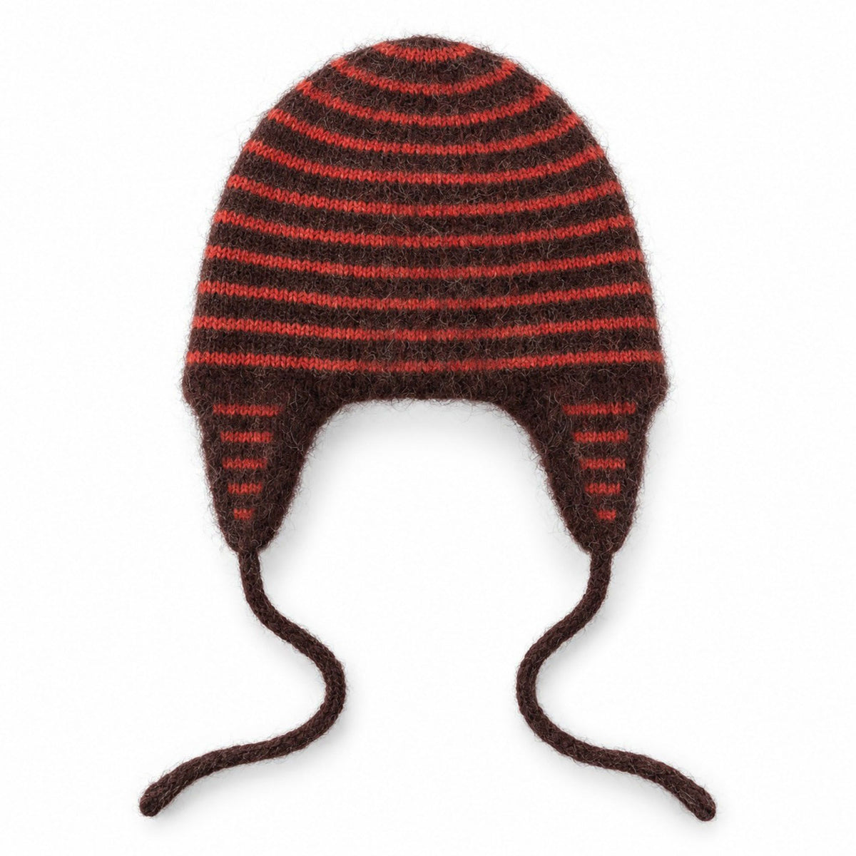 Striped Ear Flap Knit Beanie Winter Thermal Trapper Hat