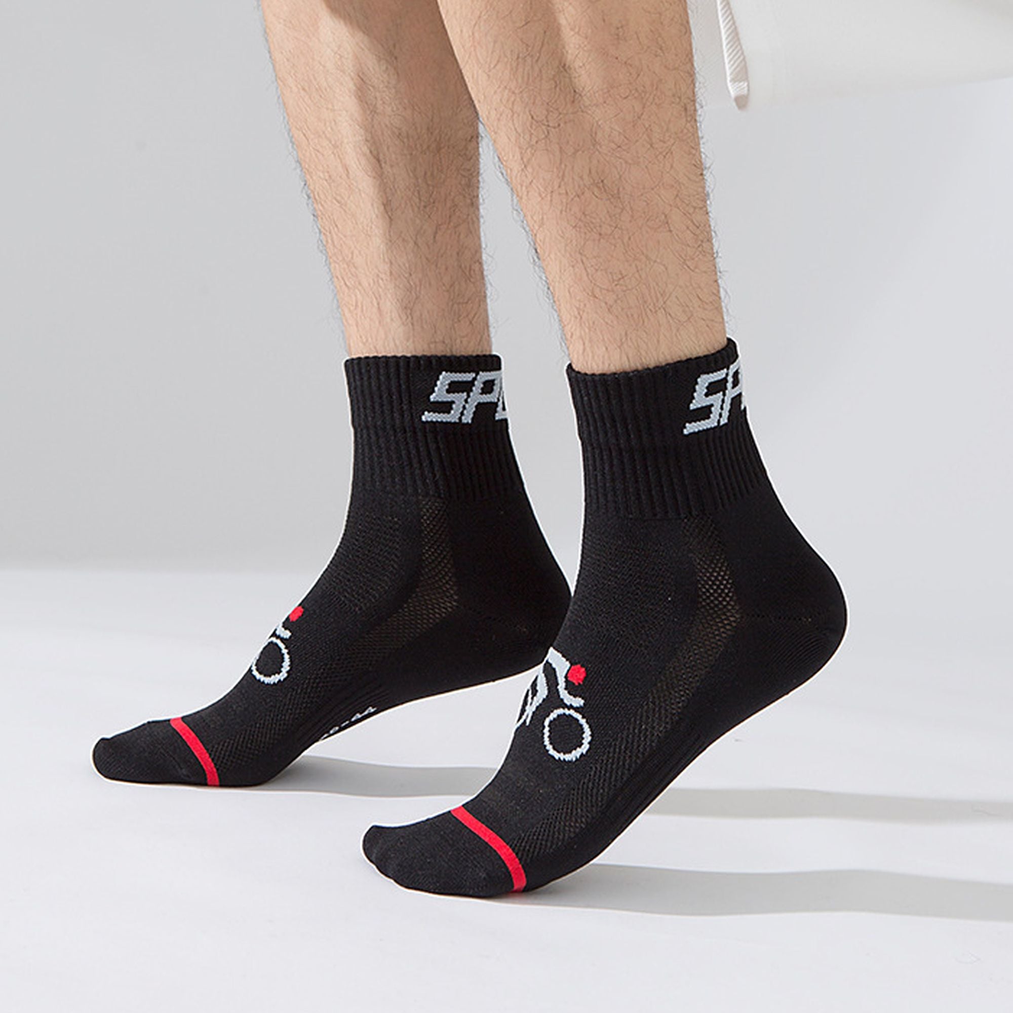 Anna-Kaci 6pk Men's Cycling Pattern Athletic Socks