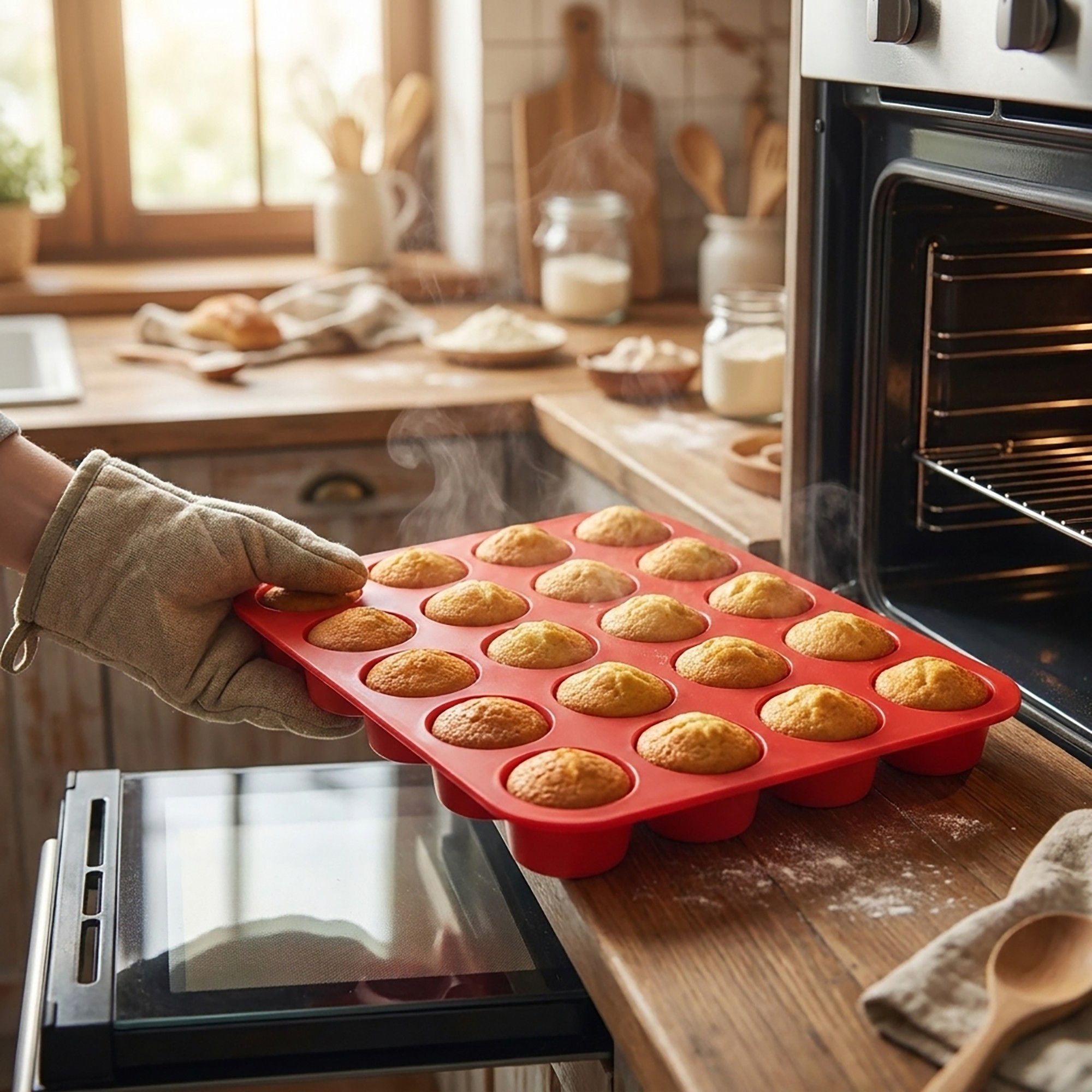 24-Cup Mini Muffin Pan - Non-Stick Bite-Sized Cupcake Mold for Baking