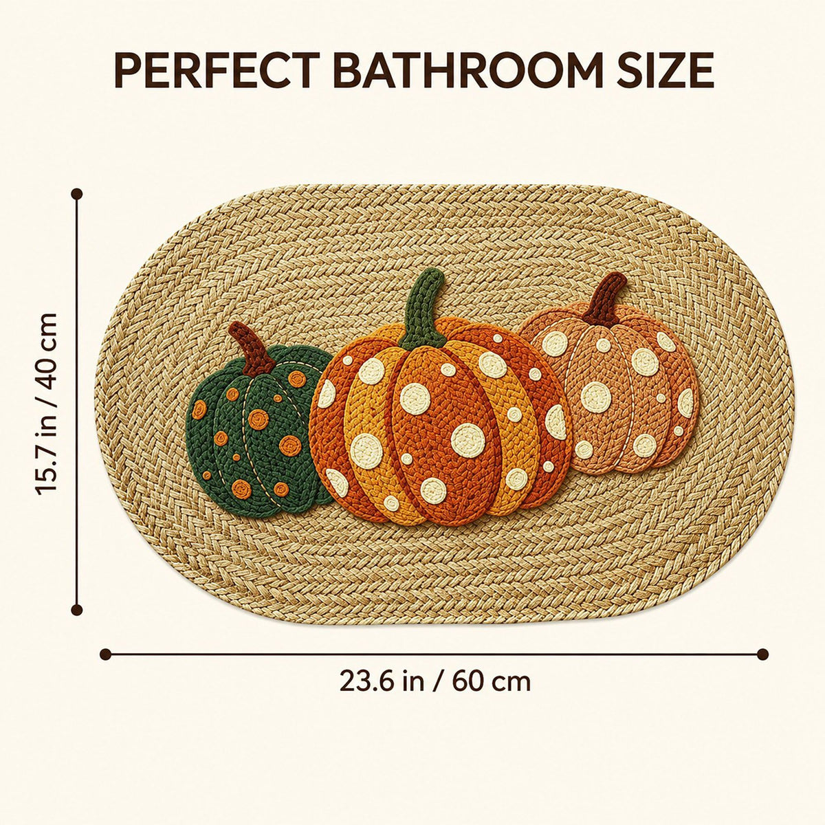 Fall Pumpkin Bath Mat Soft Absorbent Accent Rug 15.7 x 23.6 Inches