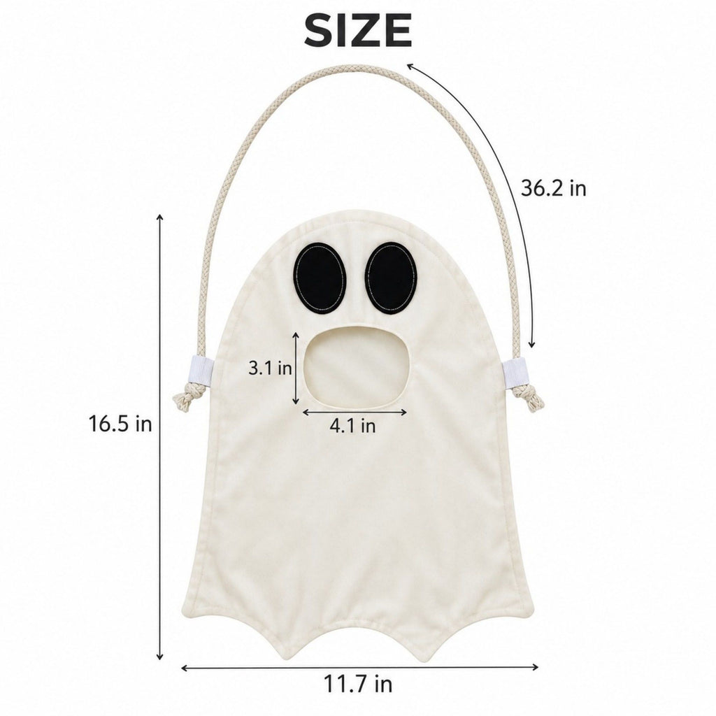 Halloween Ghost Trick or Treat Candy Bag with Shoulder Strap
