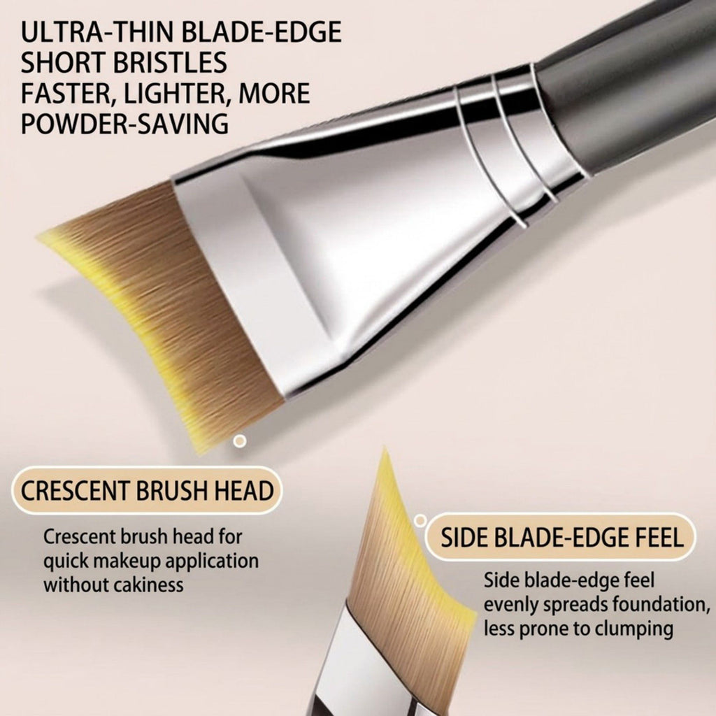 2 Piece Angled Makeup Brush Set with Firm Synthetic Bristles for Foundation Contour and Precision Face Makeup