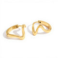 Women's Abstract Wave Hoop Earrings with Sculpted Curved Silhouette and Modern Minimalist Shape for a Sleek Contemporary Accent