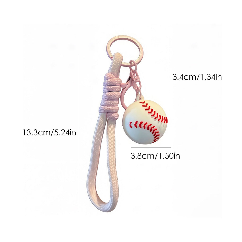 2 Pack Sports Ball Keychains with Wrist Strap and Clip Ring