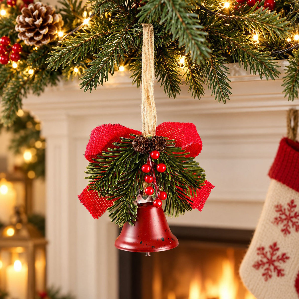 Christmas Velvet Bow Tree Topper with Faux Fur Trim Holiday Decoration