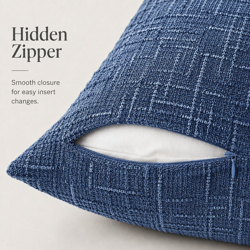 Textured Geometric Decorative Throw Pillow Cover Soft Accent Cushion Cover for Sofa Bed