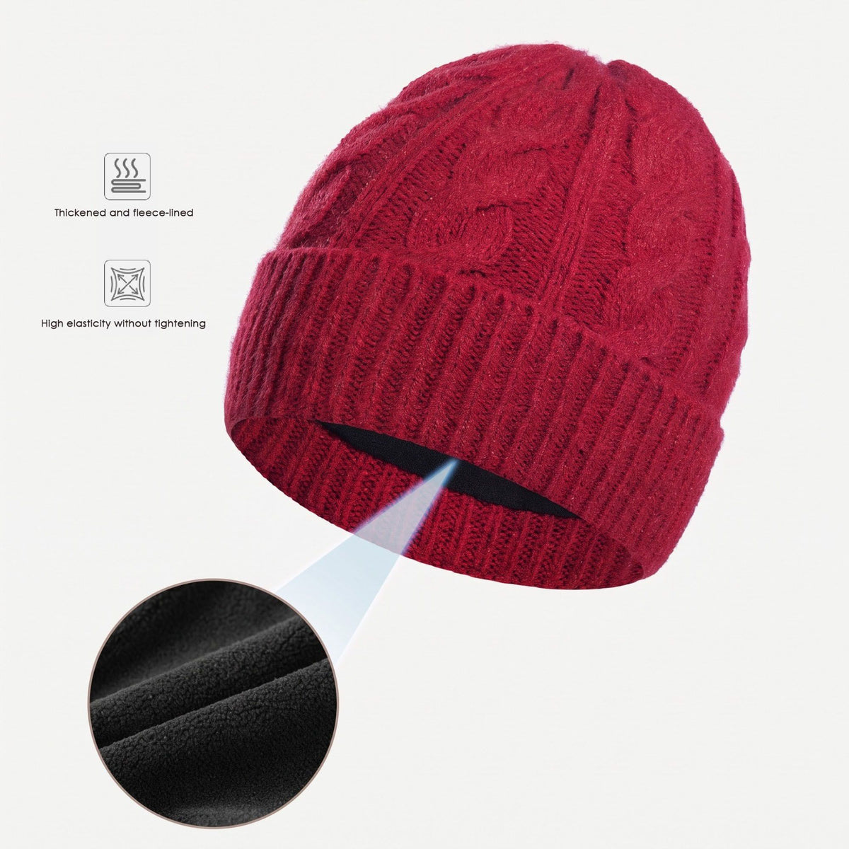 3 Piece Cable Knit Beanie Scarf and Touchscreen Gloves Set