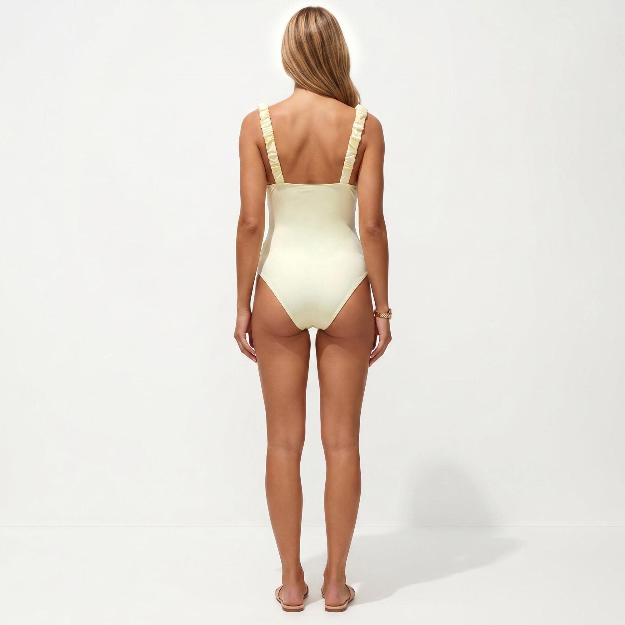Anna-Kaci Swim Women's V-Neck Maternity One-Piece Swimsuit with Ruched Sides and Adjustable Straps
