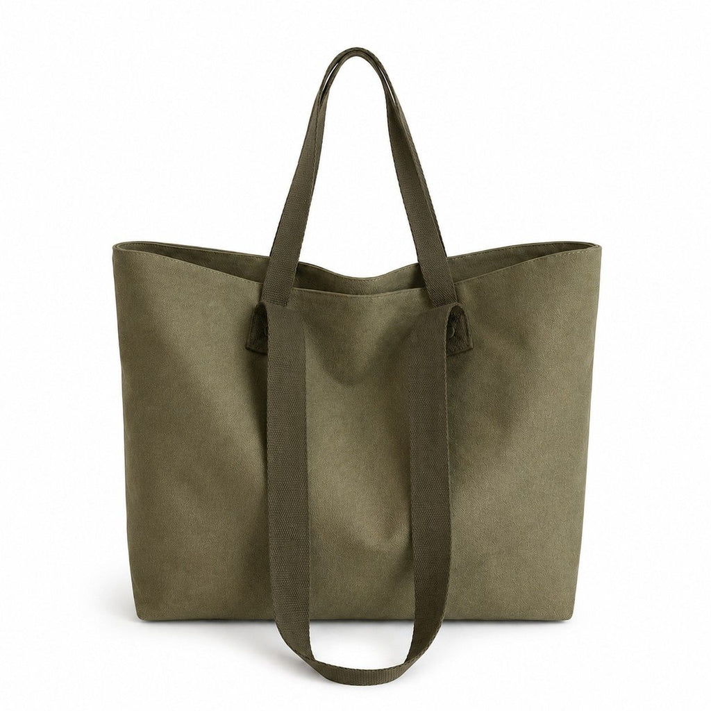 Large Canvas Tote Bag with Zip Closure Shoulder Straps for Work and Travel