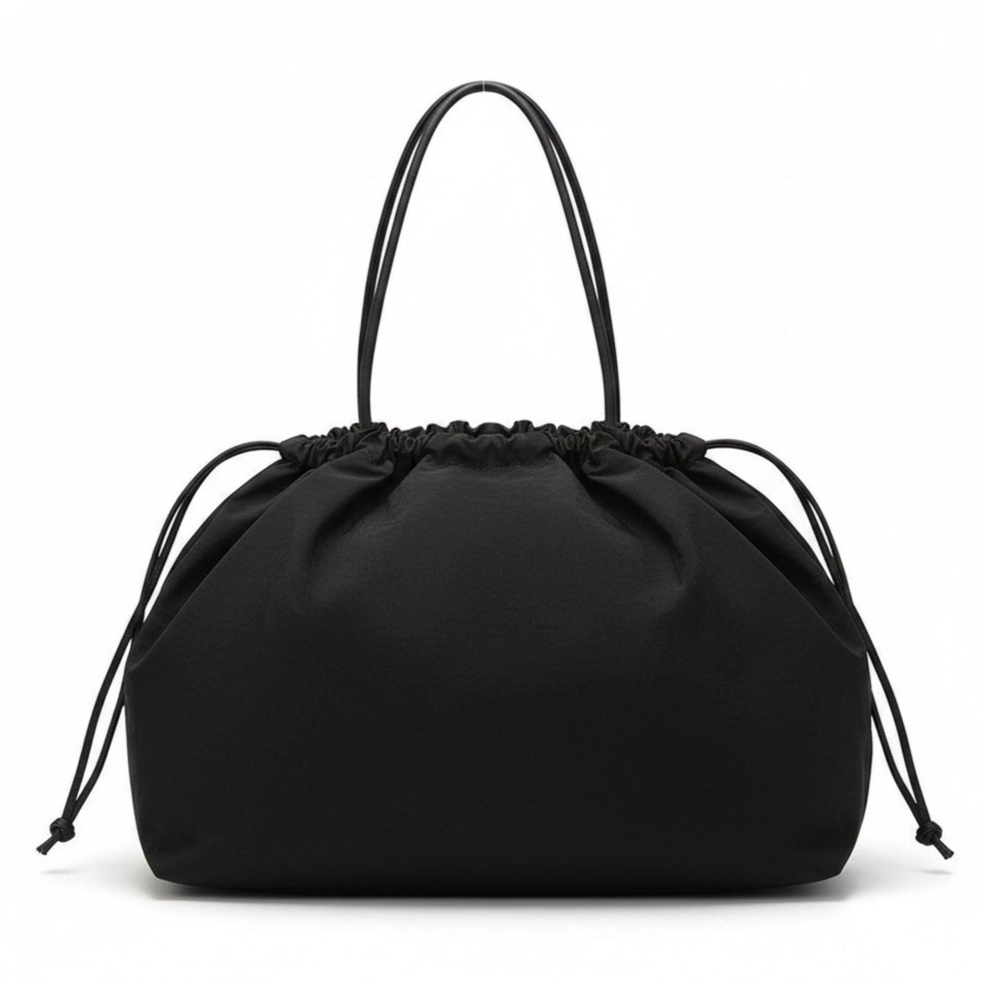 Anna-Kaci Women's Nylon Drawstring Shoulder Tote Bag with Soft Slouchy Silhouette and Long Carry Straps