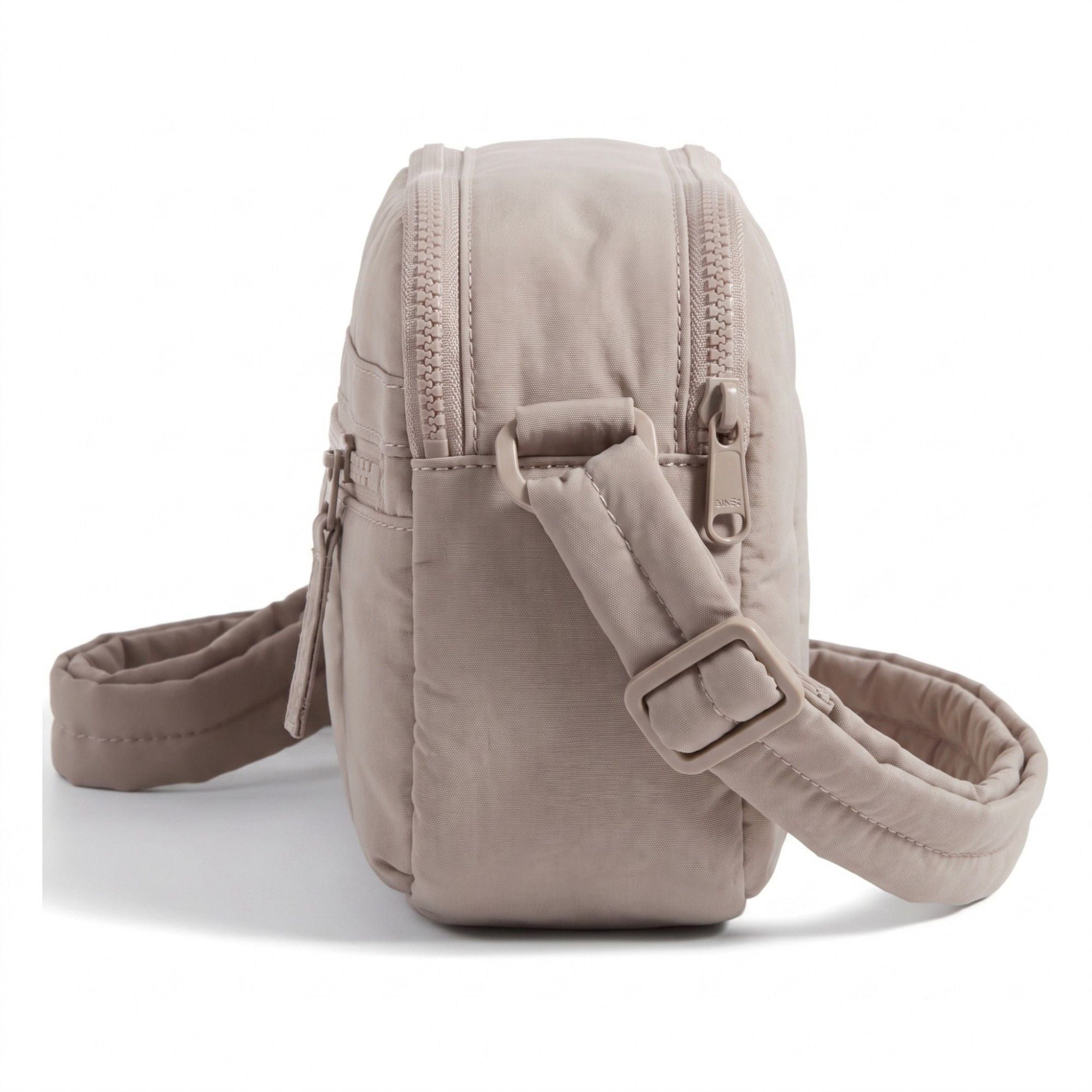 Padded Rectangular Crossbody Bag with Front Zip Pocket and Adjustable Padded Shoulder Strap 8.7x2.8x6.1in