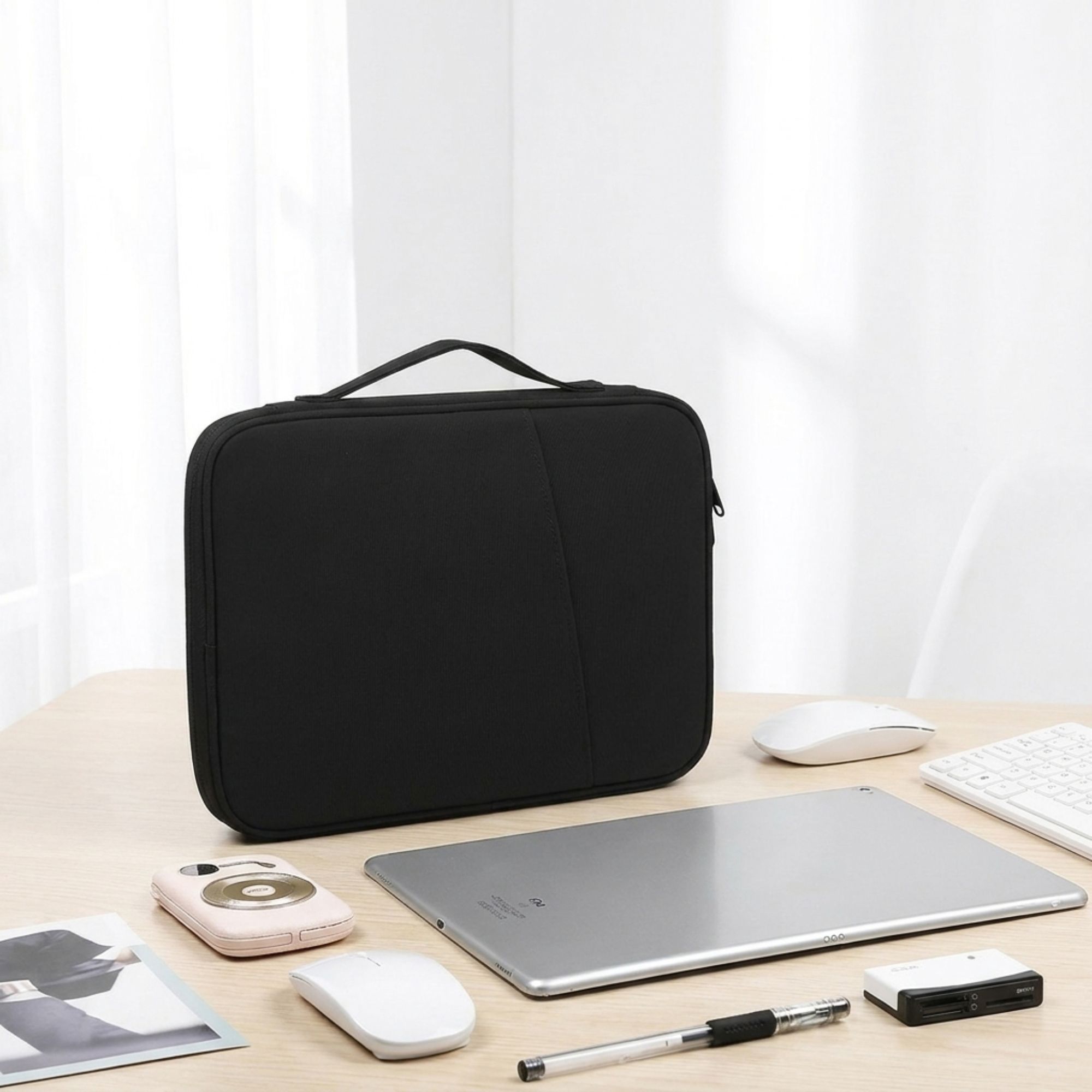 Tablet Sleeve Organizer Case with Handle for Work School and Travel
