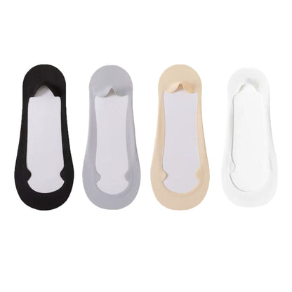 Anna-Kaci Women's Ultra Low Cut No Show Socks with Anti-Slip Silicone Grip and Seamless Toe Protection 4-Pack