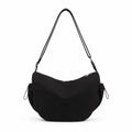Crescent Crossbody Shoulder Bag with Side Pockets and Adjustable Strap