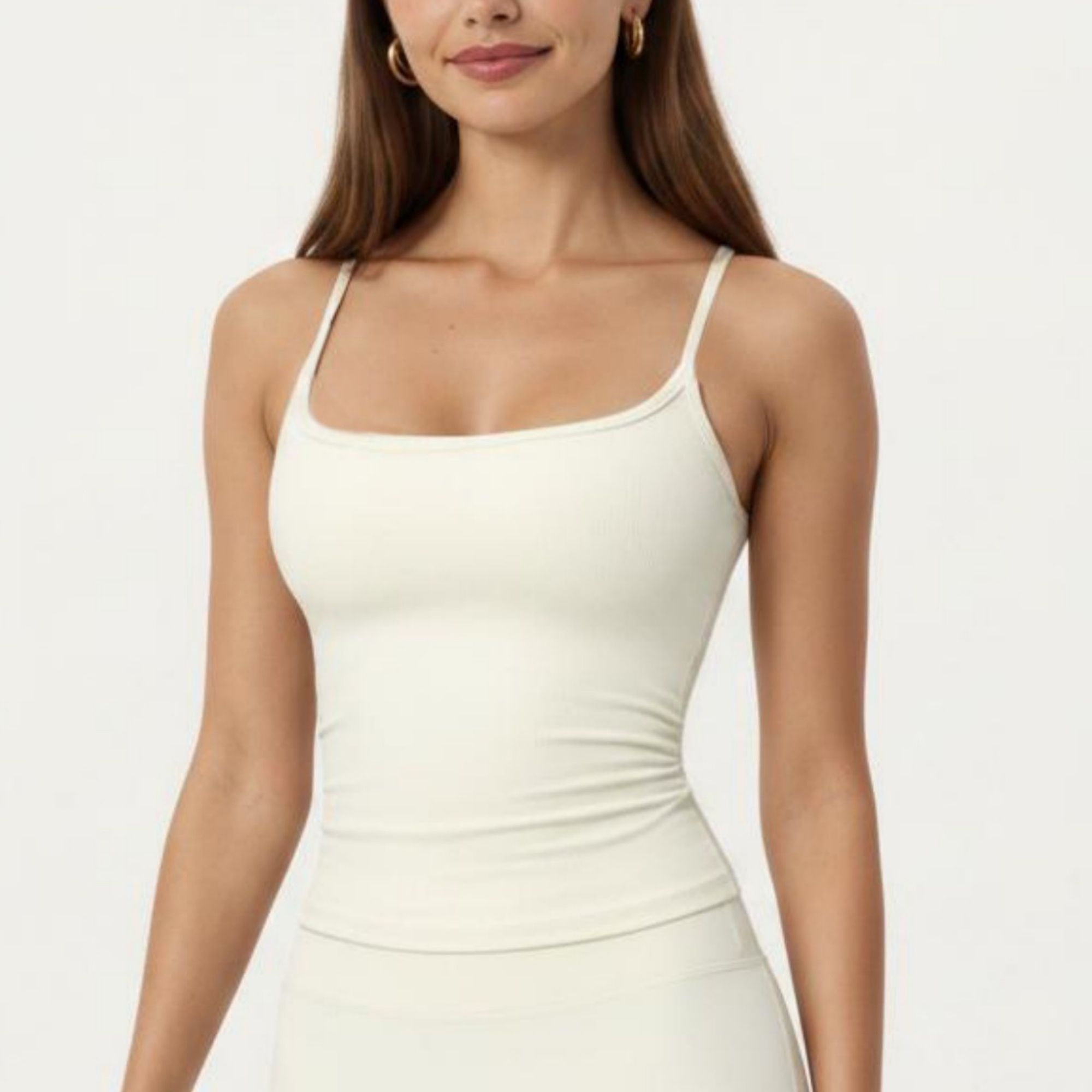 Anna-Kaci Active Women's Spaghetti Strap Active Cami Top with Square Neck and Smooth Stretch Fit