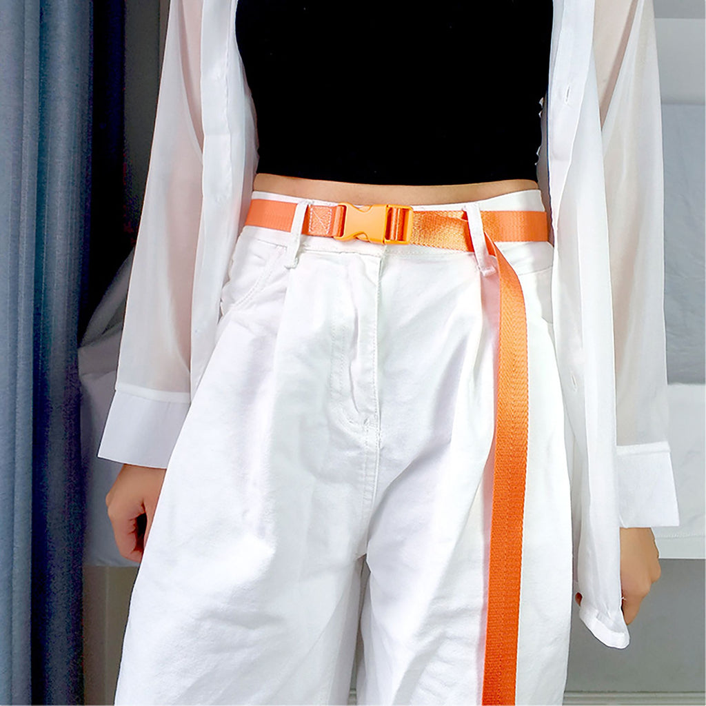 Anna-Kaci Women's Nylon Belt - Quick-Release Buckle Adjustable Waist Belt for Casual & Outdoor Styling