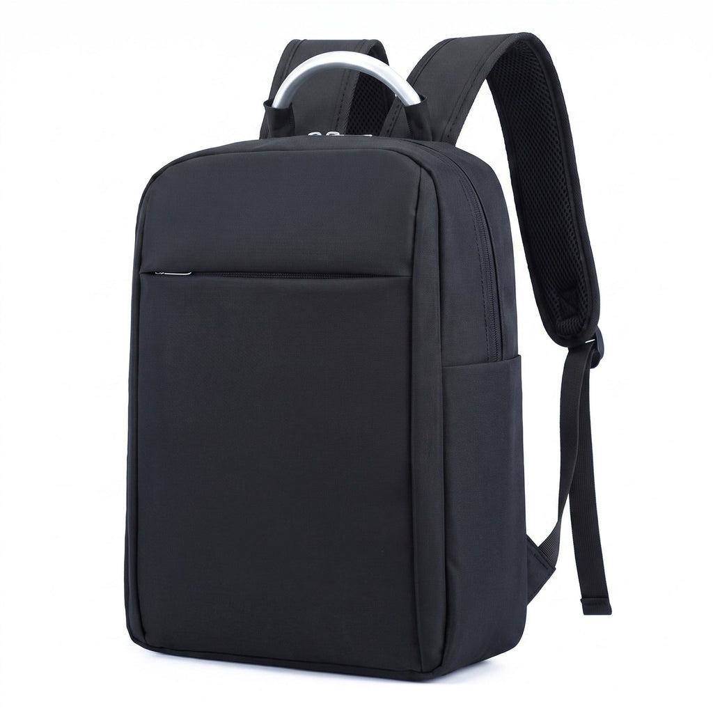Modern Business Laptop Backpack - Sleek Commuter Daypack with Metallic Handle for Office, School, and Travel