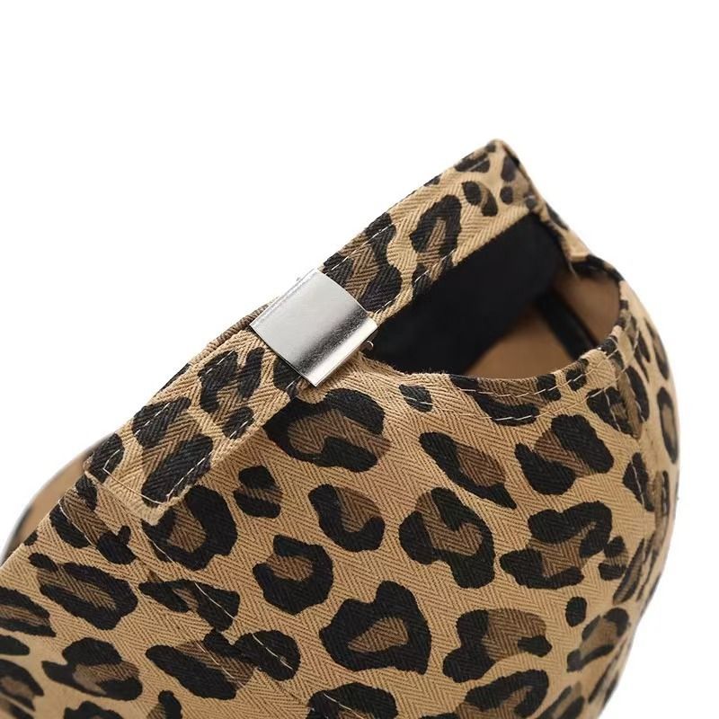 Leopard Print Baseball Cap Adjustable Curved Brim Casual Animal Print Hat