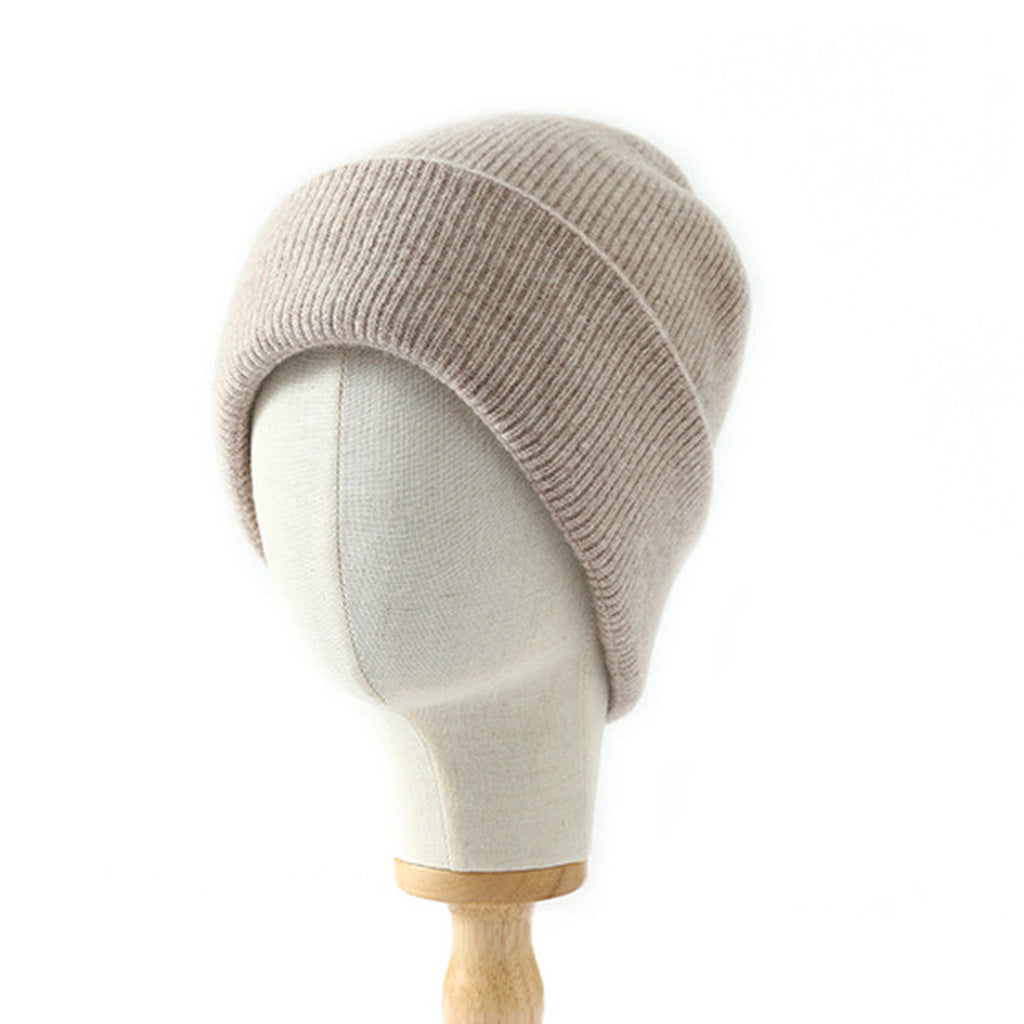 Anna-Kaci Women's Ribbed Wool Knit Beanie Hat with Folded Cuff