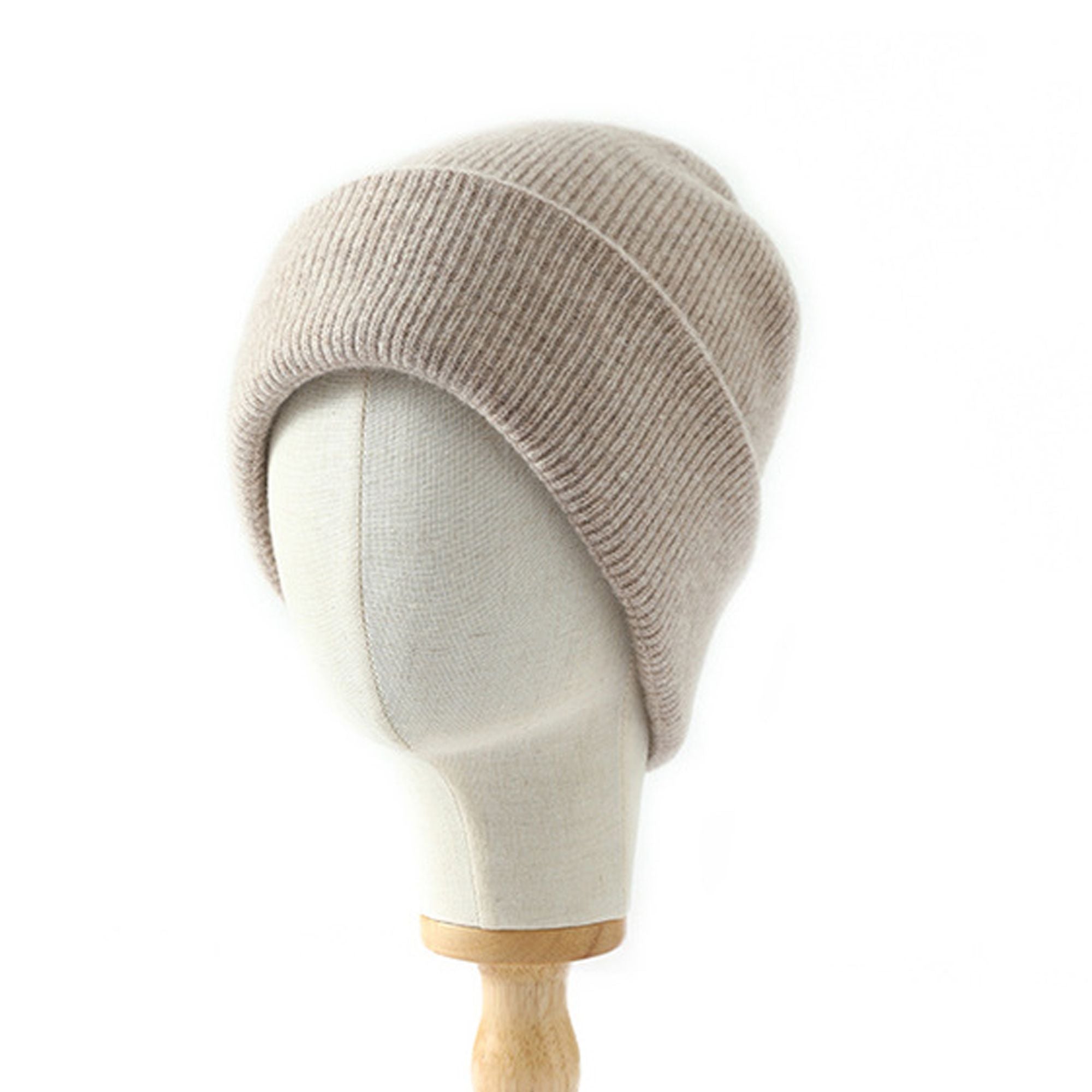Anna-Kaci Women's Ribbed Wool Knit Beanie Hat with Folded Cuff