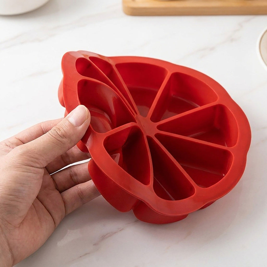 2-Piece Silicone Cake Slice Baking Mold with 8 Compartments