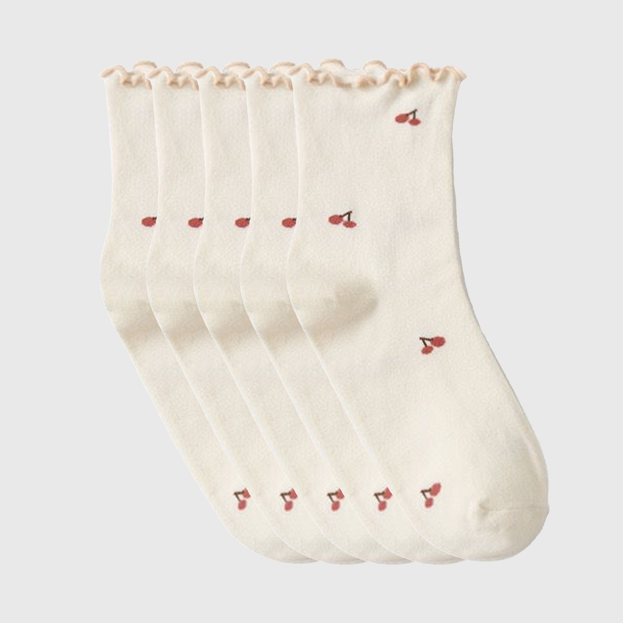 Anna-Kaci Women's Summer Floral Ruffle-Edge Ankle Socks 5Pk