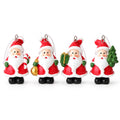 4ct Mini Resin Santa Christmas Tree Ornaments Assorted Holiday Decorations Gift