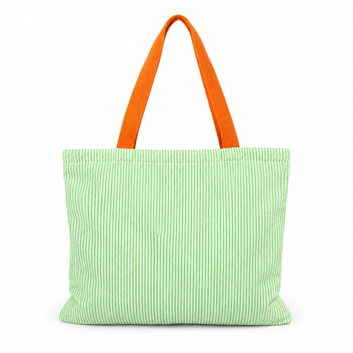 Striped Canvas Tote Bag Colorblock Large Capacity Shoulder Bag
