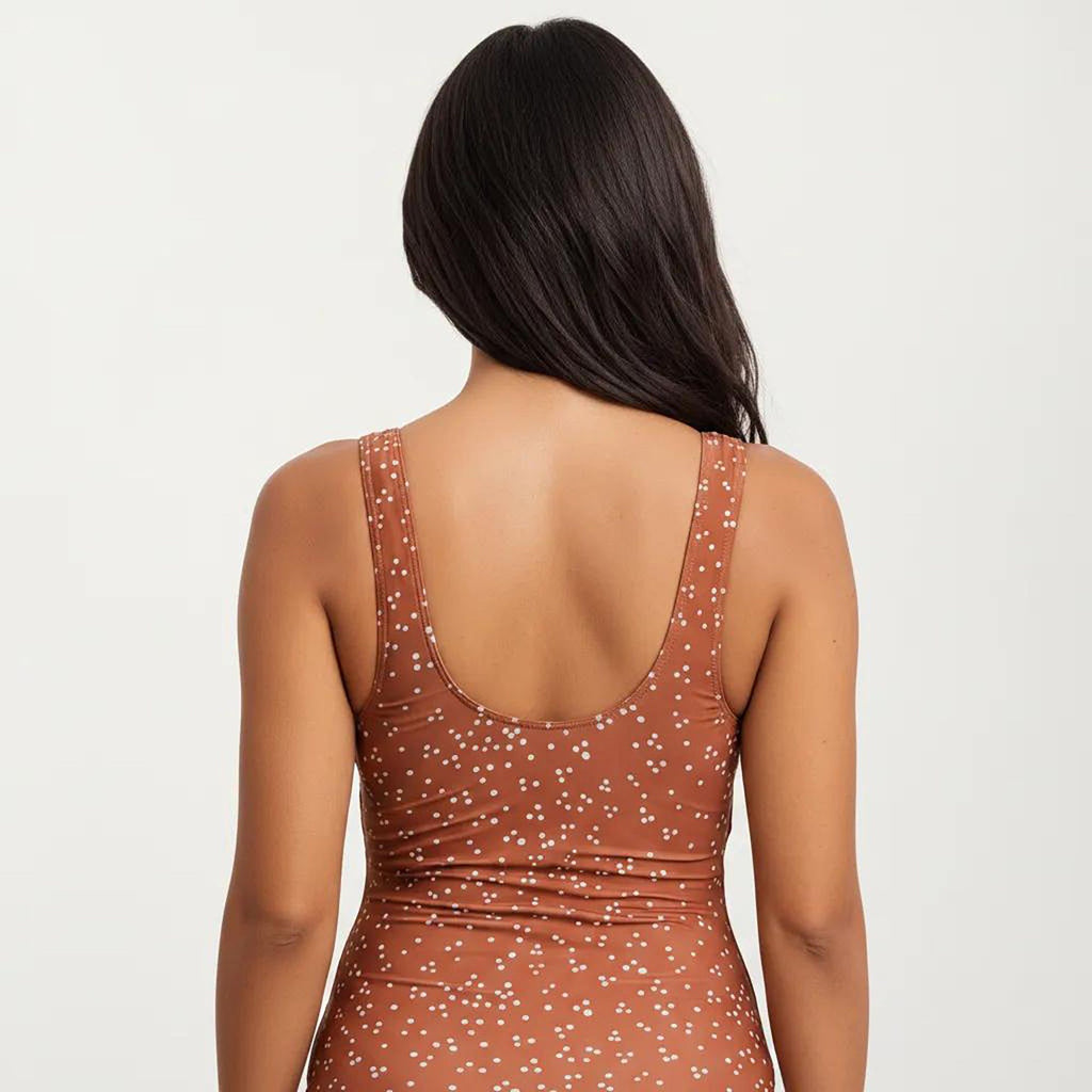 Anna-Kaci Swim Women's Polka Dot Print Cutout Maternity Swimsuit with Knot Front Detail