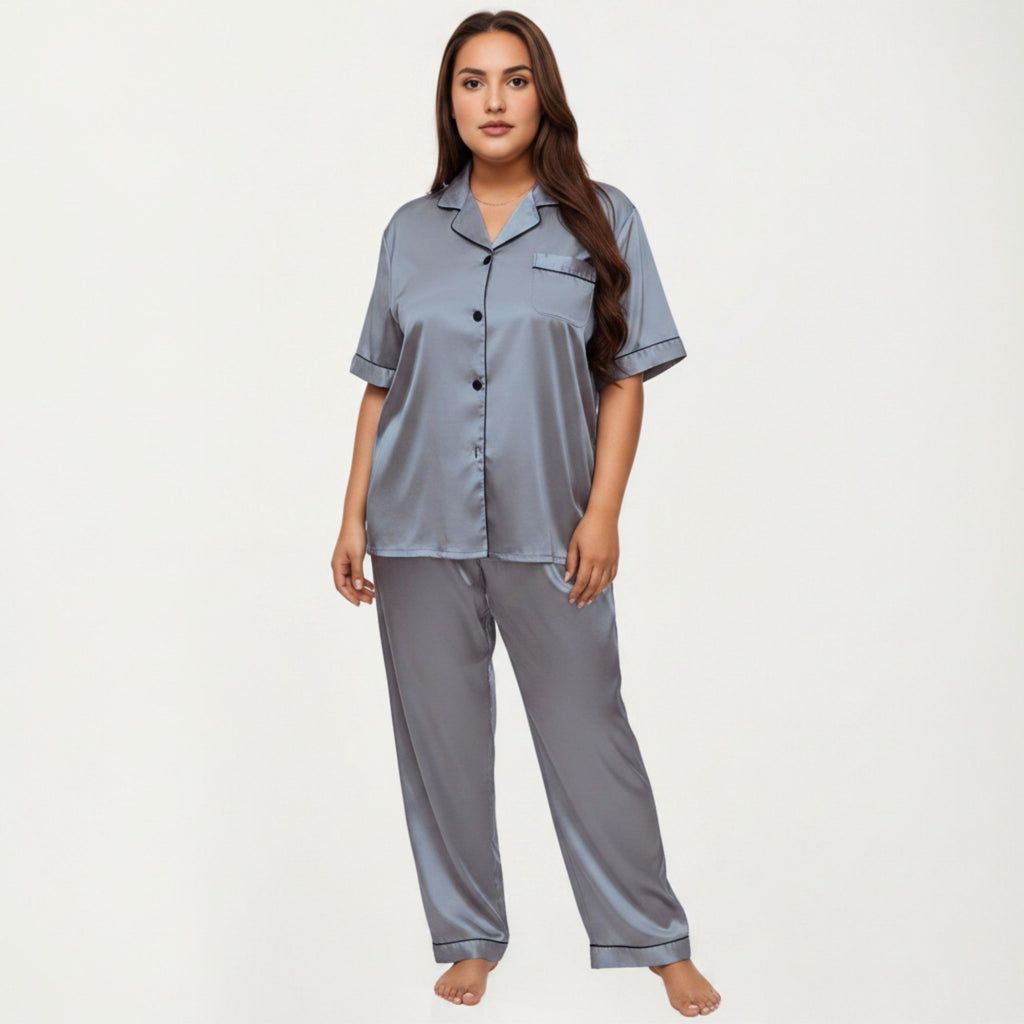 Anna-Kaci Lounge Women's Plus Size 2-Piece Floral Kimono Robe Set with Short Sleeve Open Front Longline Cover Up and Matching Inner Dress