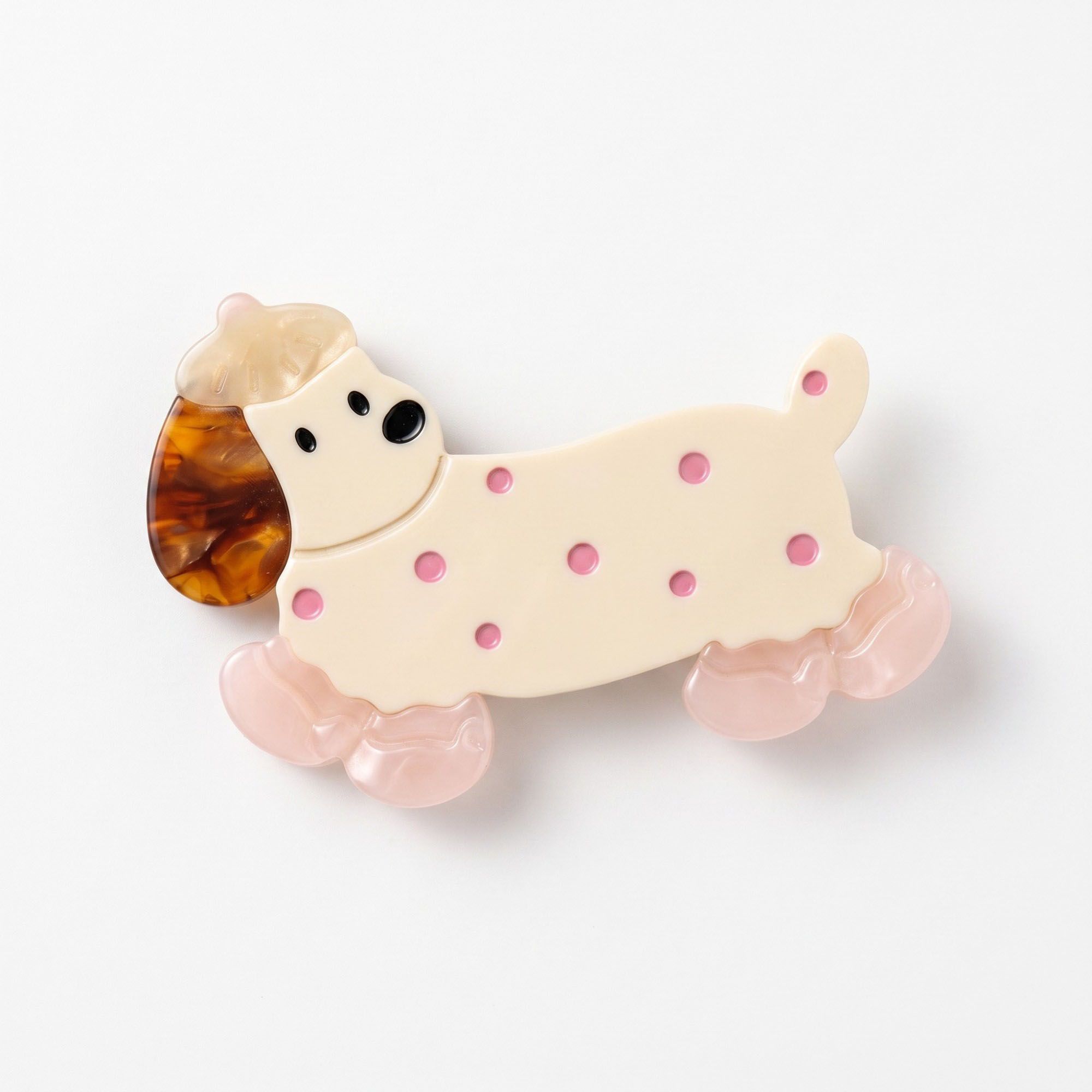 3pc Dachshund Dog Hair Clip Set Colorful Acetate Barrettes