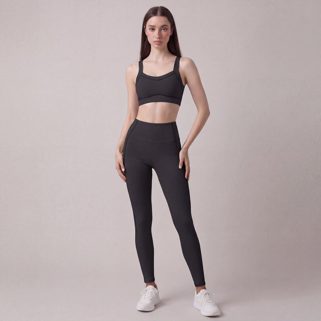 High Waist Full Length Active Leggings with Contour Seams for Workout and Everyday Wear