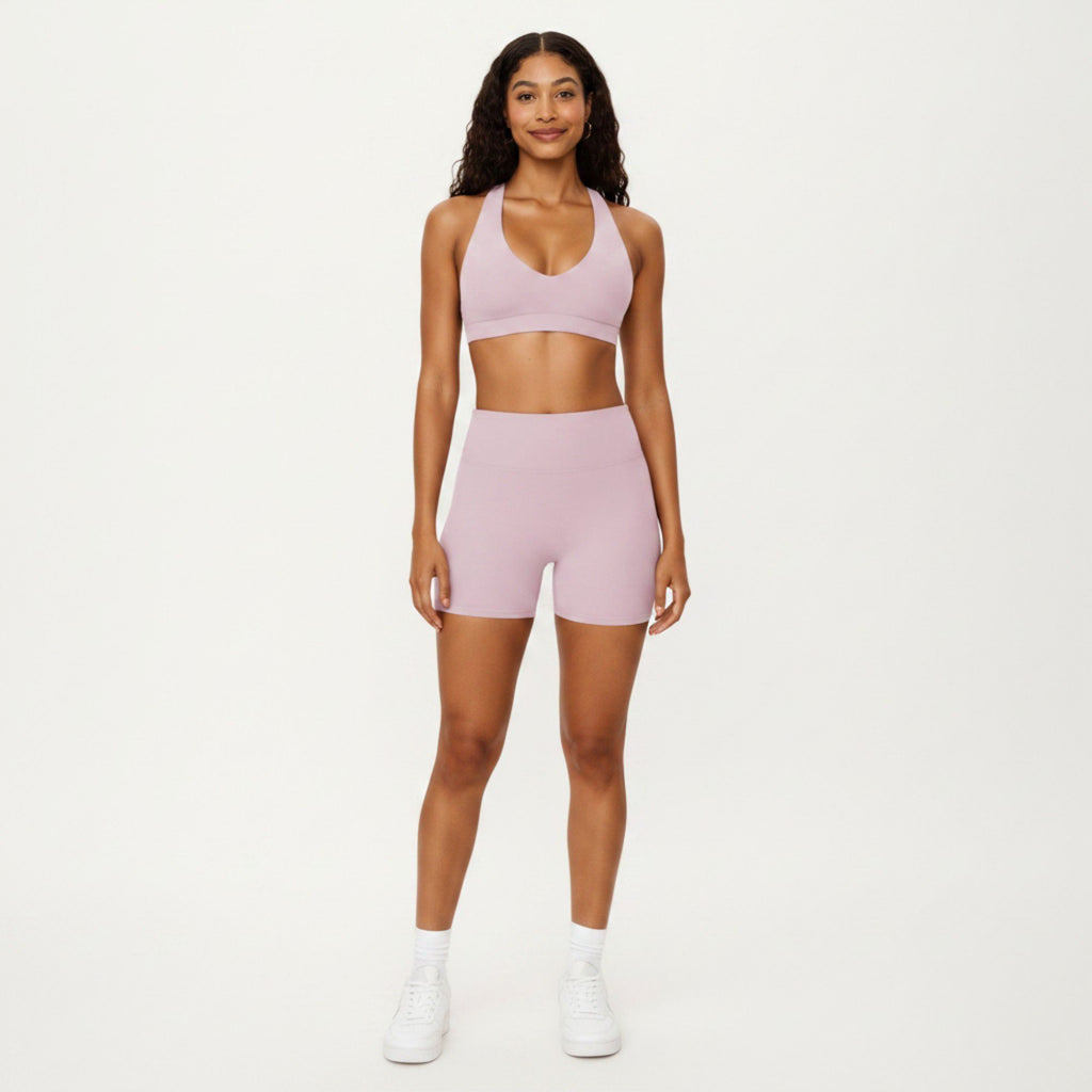 Anna-Kaci Active Women's Racerback Sports Bra with Scoop Neck and Open Back Cutout Design