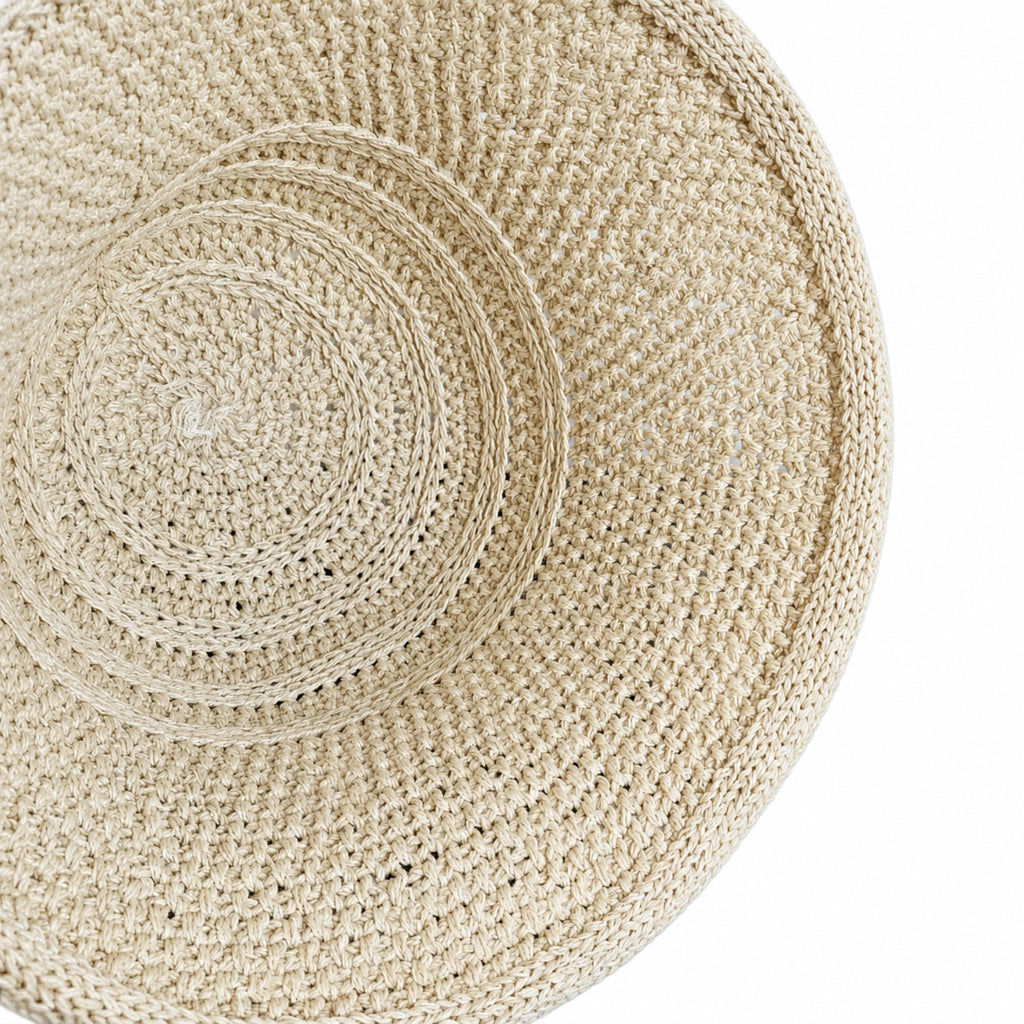 Crochet Bucket Hat with Rolled Brim and Openwork Texture