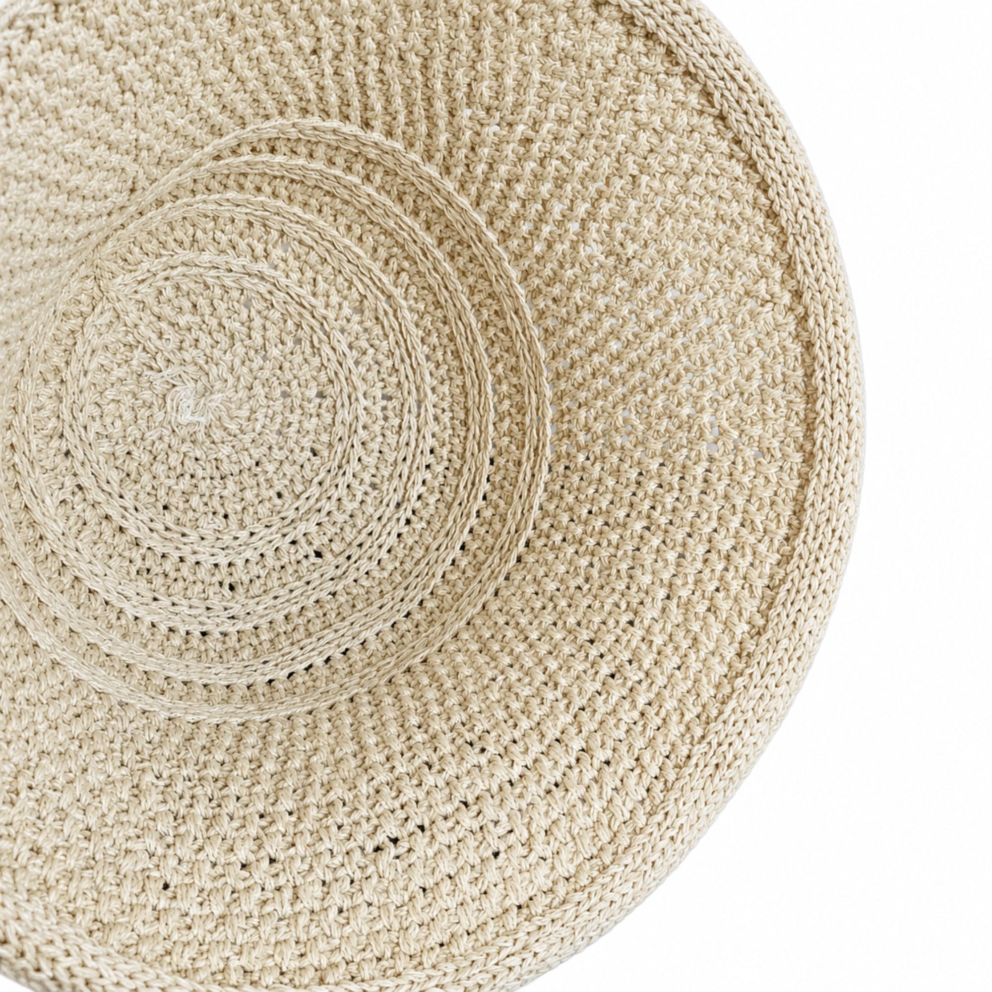 Crochet Bucket Hat with Rolled Brim and Openwork Texture