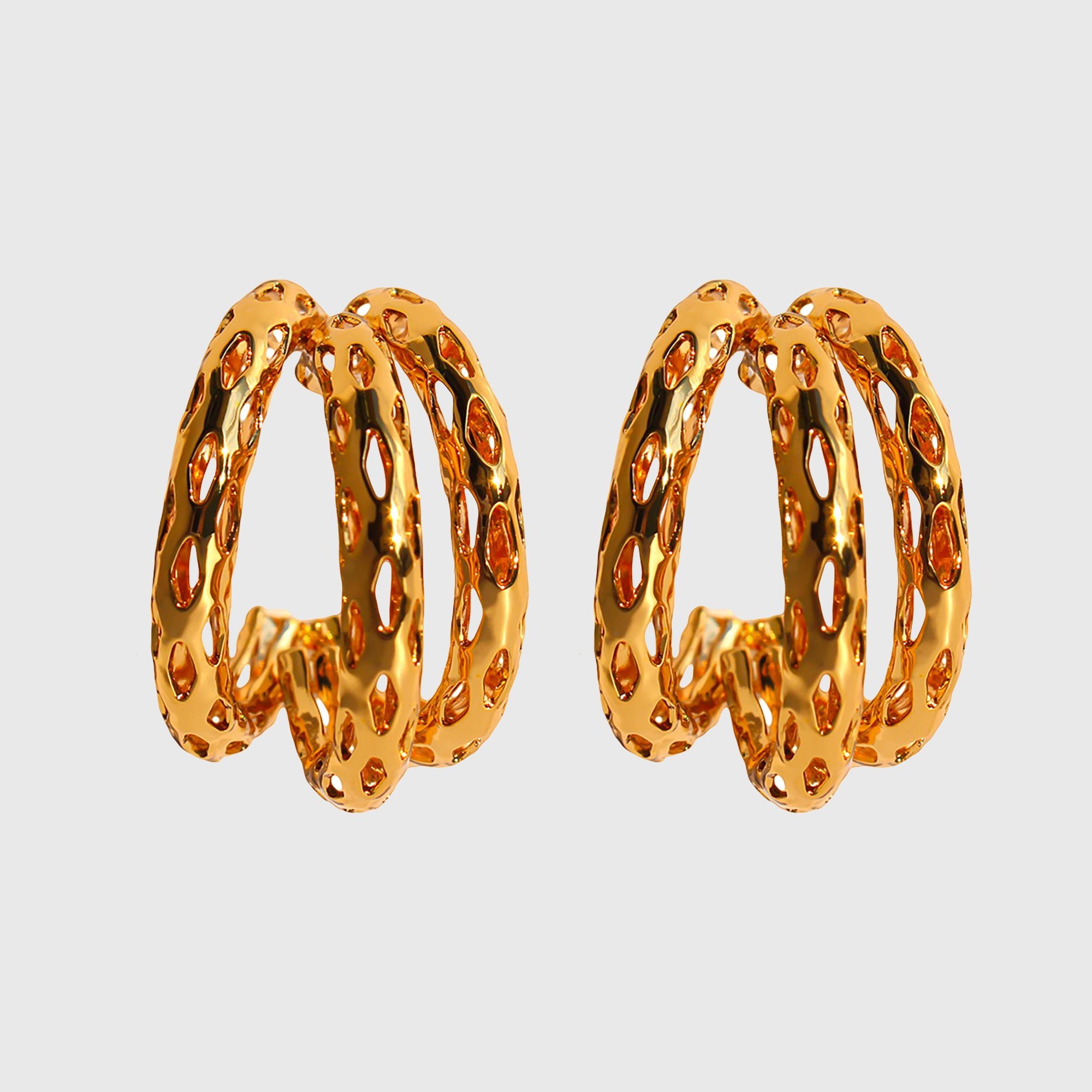Anna-Kaci Women's Hollow Out Hoop Earrings - 2.5cm Diameter Hoops