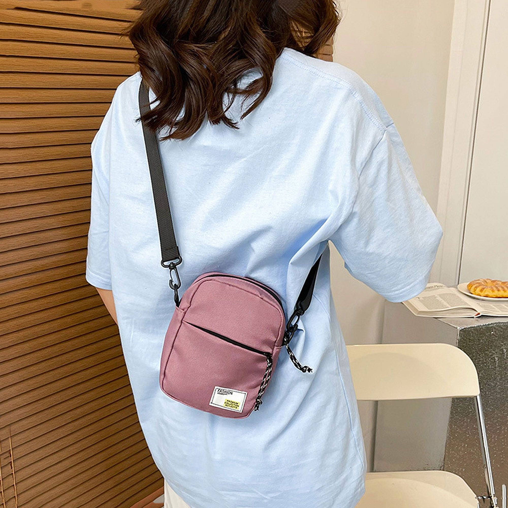 Anna-Kaci Women's Mini Crossbody Bag - Lightweight Canvas Small Shoulder Bag for Casual Daily & Outdoor Use