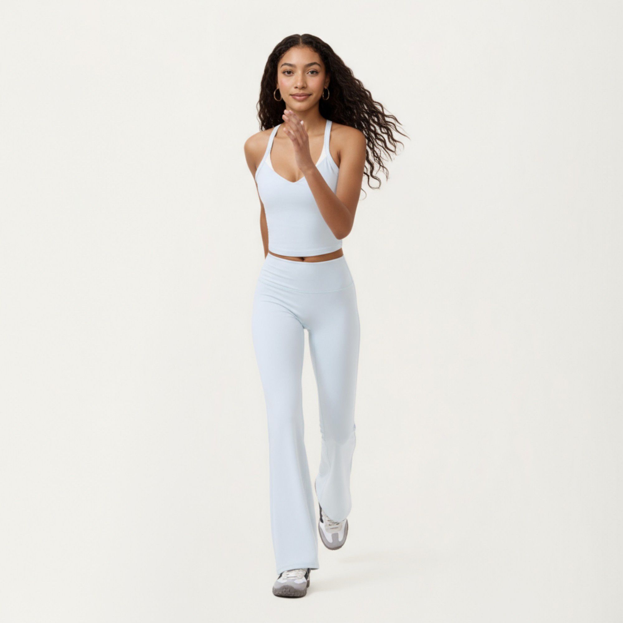 Anna-Kaci Active Women's High Waist Flare Sweatpants with Seamless Stretch Fit