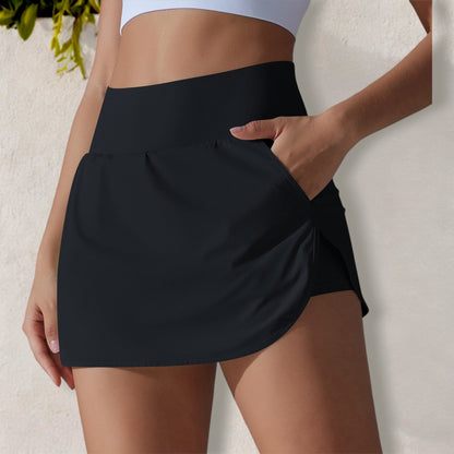 Pantalones cortos deportivos con cintura alta y detalle de bolsillo para mujer de Anna-Kaci