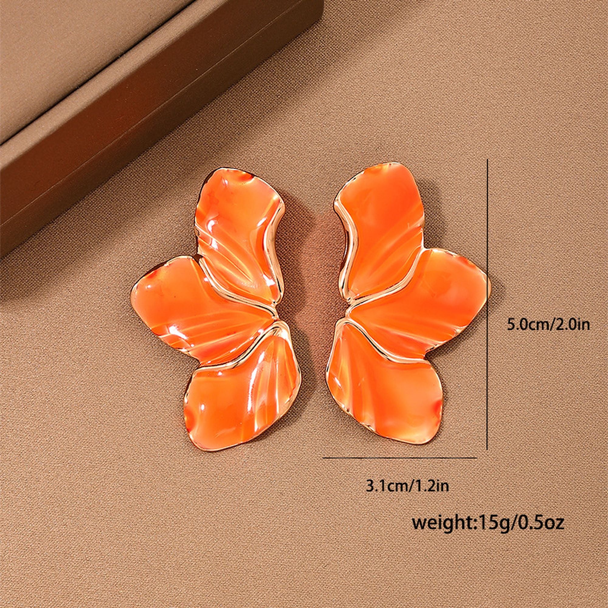 Women's Enamel Flower Statement Earrings