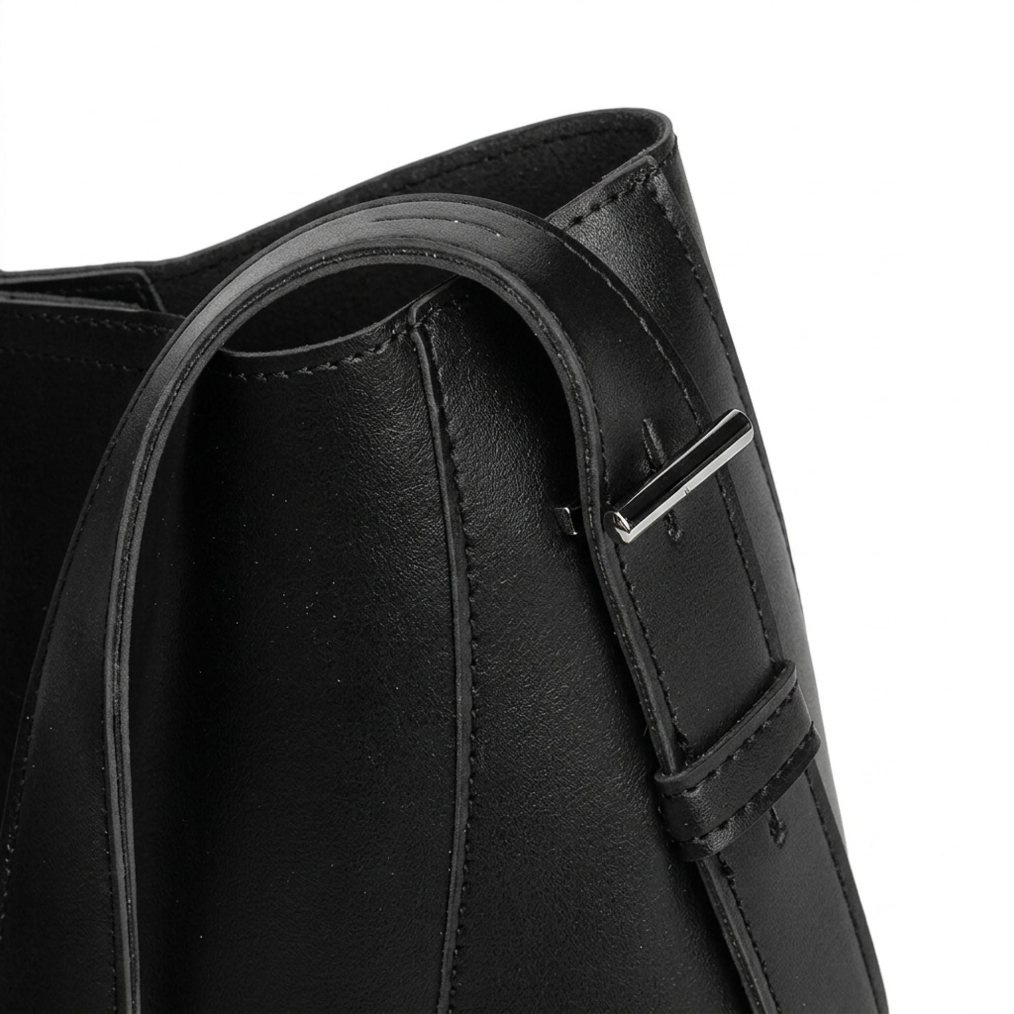 Bucket Shoulder Bag with Adjustable Strap and Interior Zipper Pouch